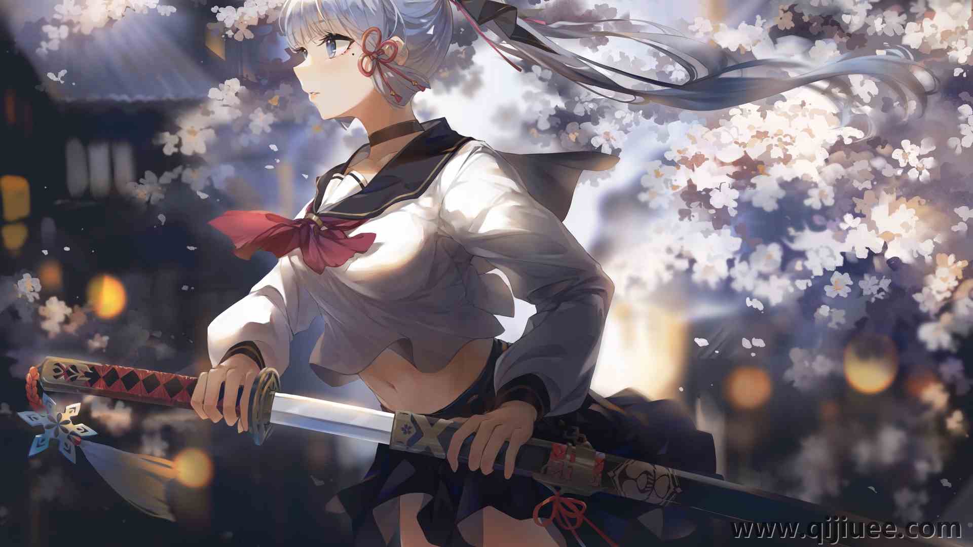 女学生 动漫 动漫女孩 拔剑的女孩 校服 3840 x 2160/1.76 MB-柒染云阁