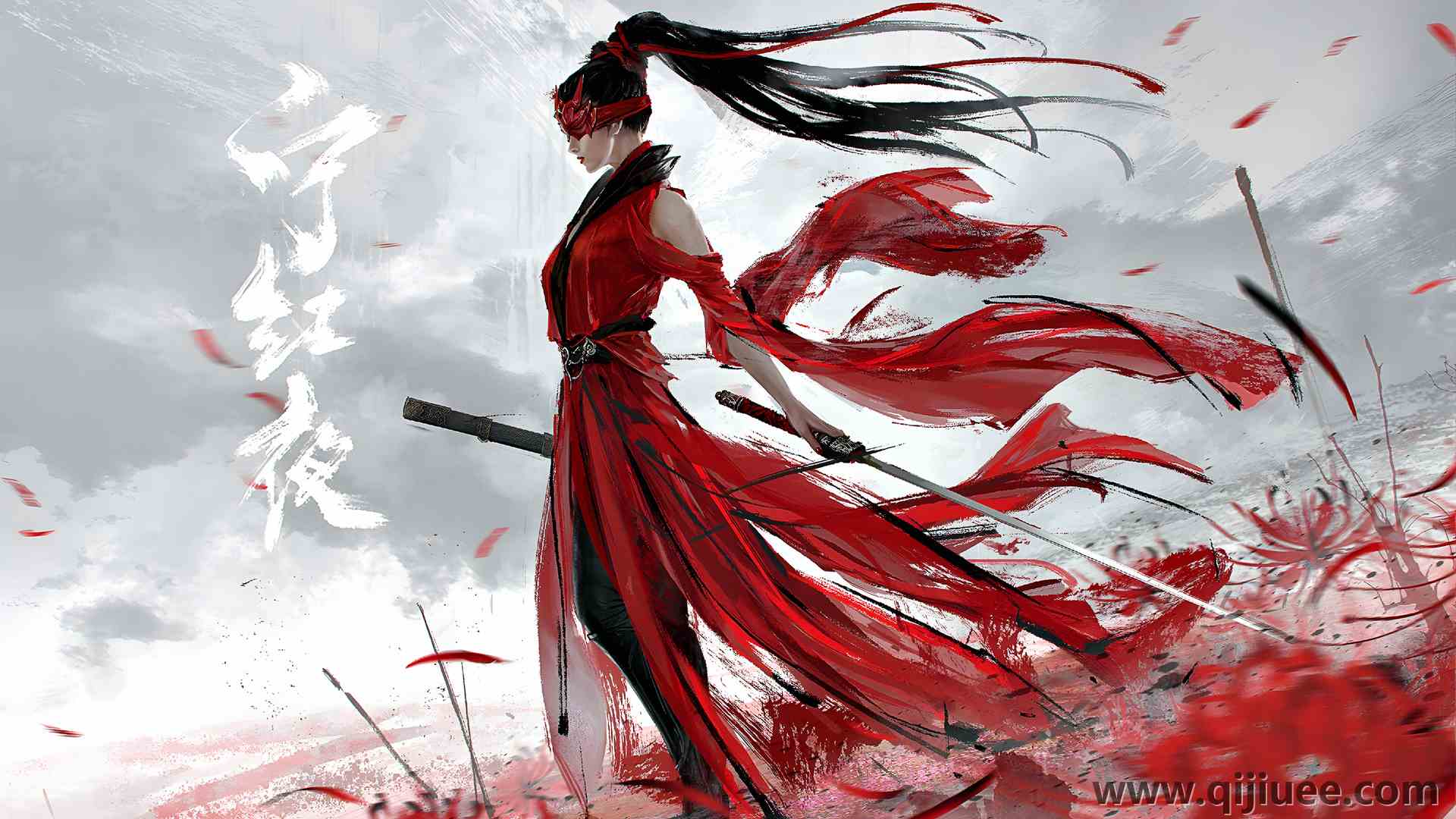 女性 奈拉卡 国风 风中的女剑客3840 x 2160/4.56 MB-柒染云阁