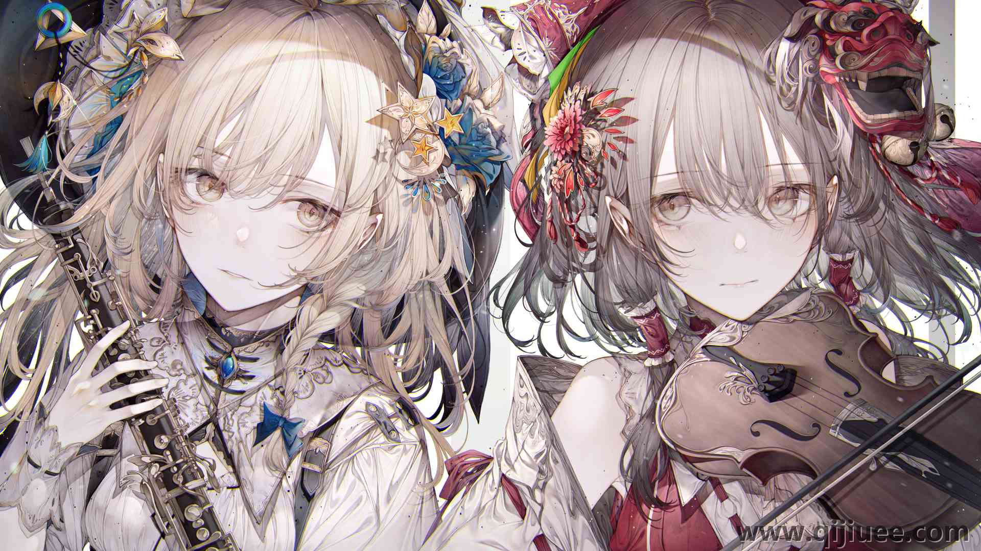 动漫 动漫女孩 小莫鲁 艺术作品  白井灵木 麒麟玛丽莎 乐器 3840 x 2160/4.05 MB-柒染云阁