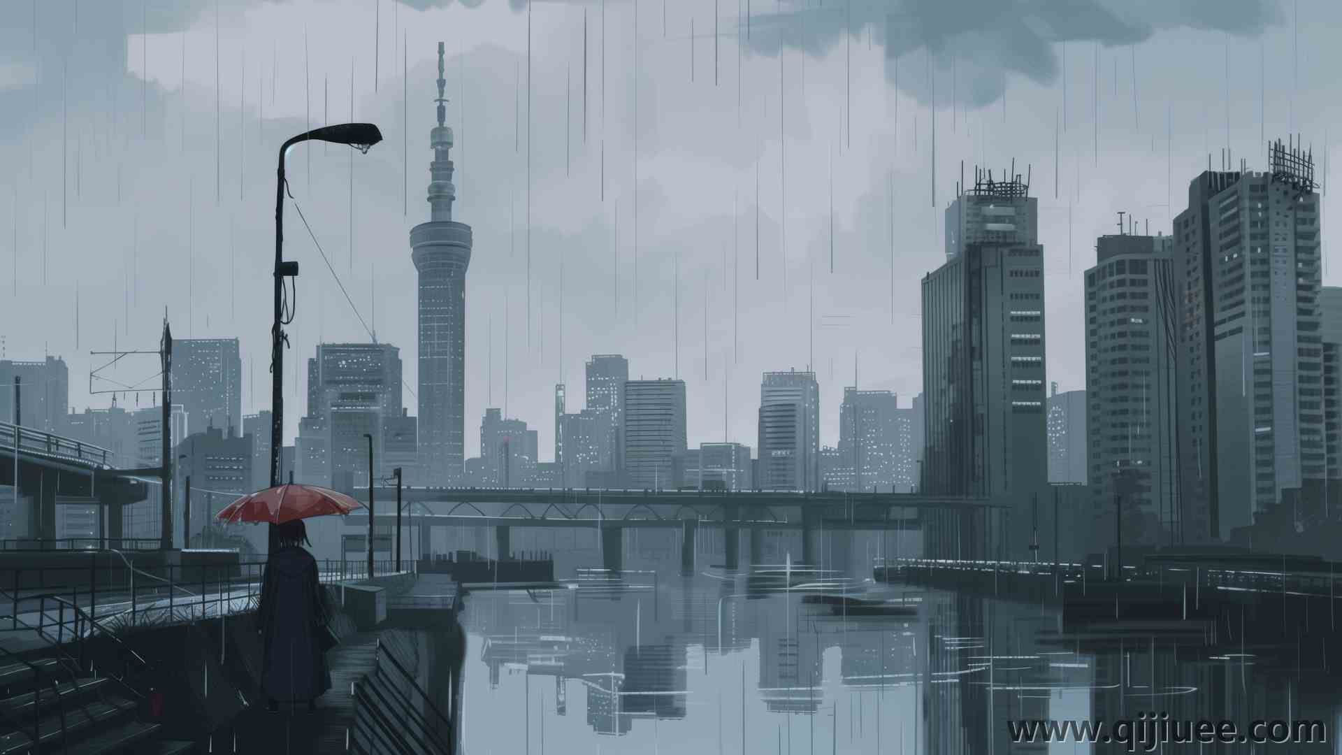插图 城市 天际线 雨 电脑壁纸 4K壁纸5824 x 3264/9.65 MB-柒染云阁