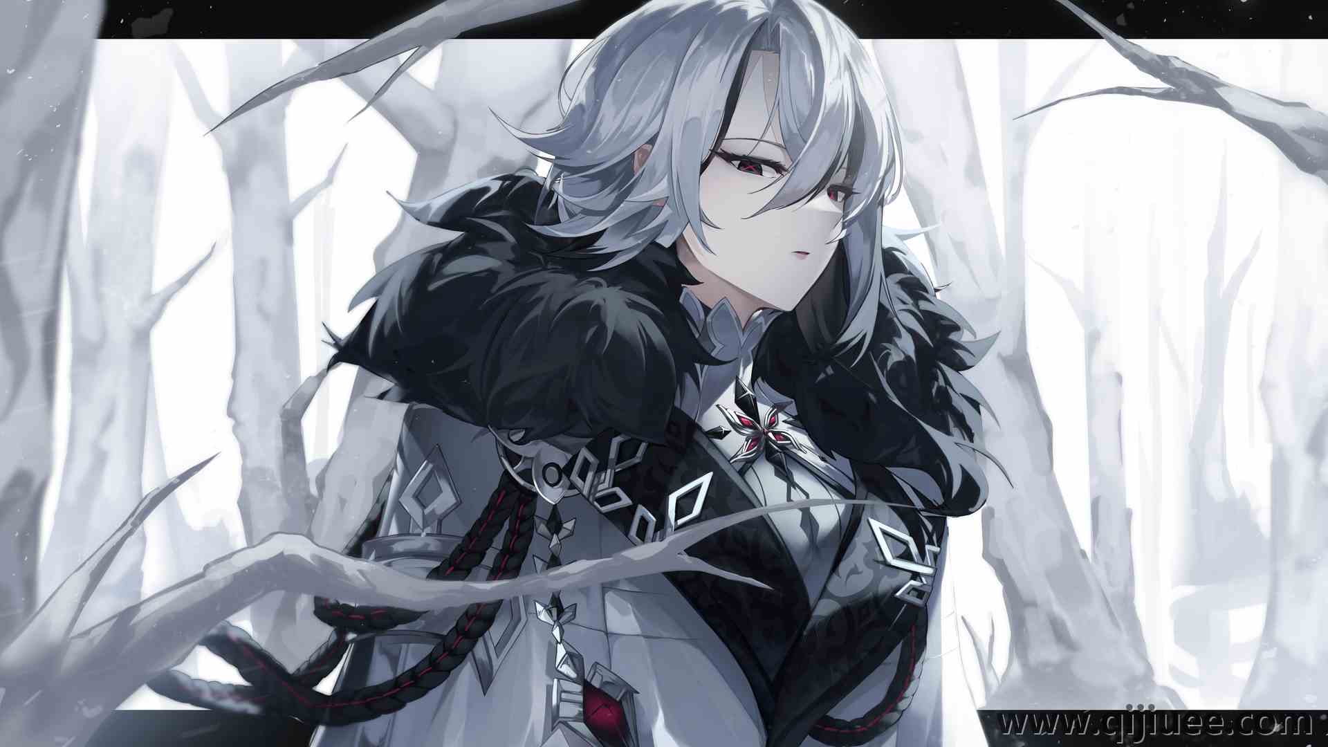 冷眼 原神 动漫 动漫女孩 原神 银发 风衣  电脑壁纸 4K壁纸5000 x 2700/12.26 MB-柒染云阁