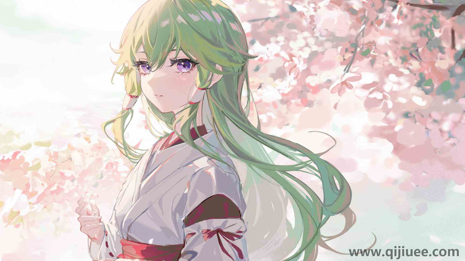 久树新野 动漫 动漫少女 紫眼 粉丝艺术 樱桃树  电脑壁纸 4K壁纸6000 x 3734/8.8 MB-柒染云阁