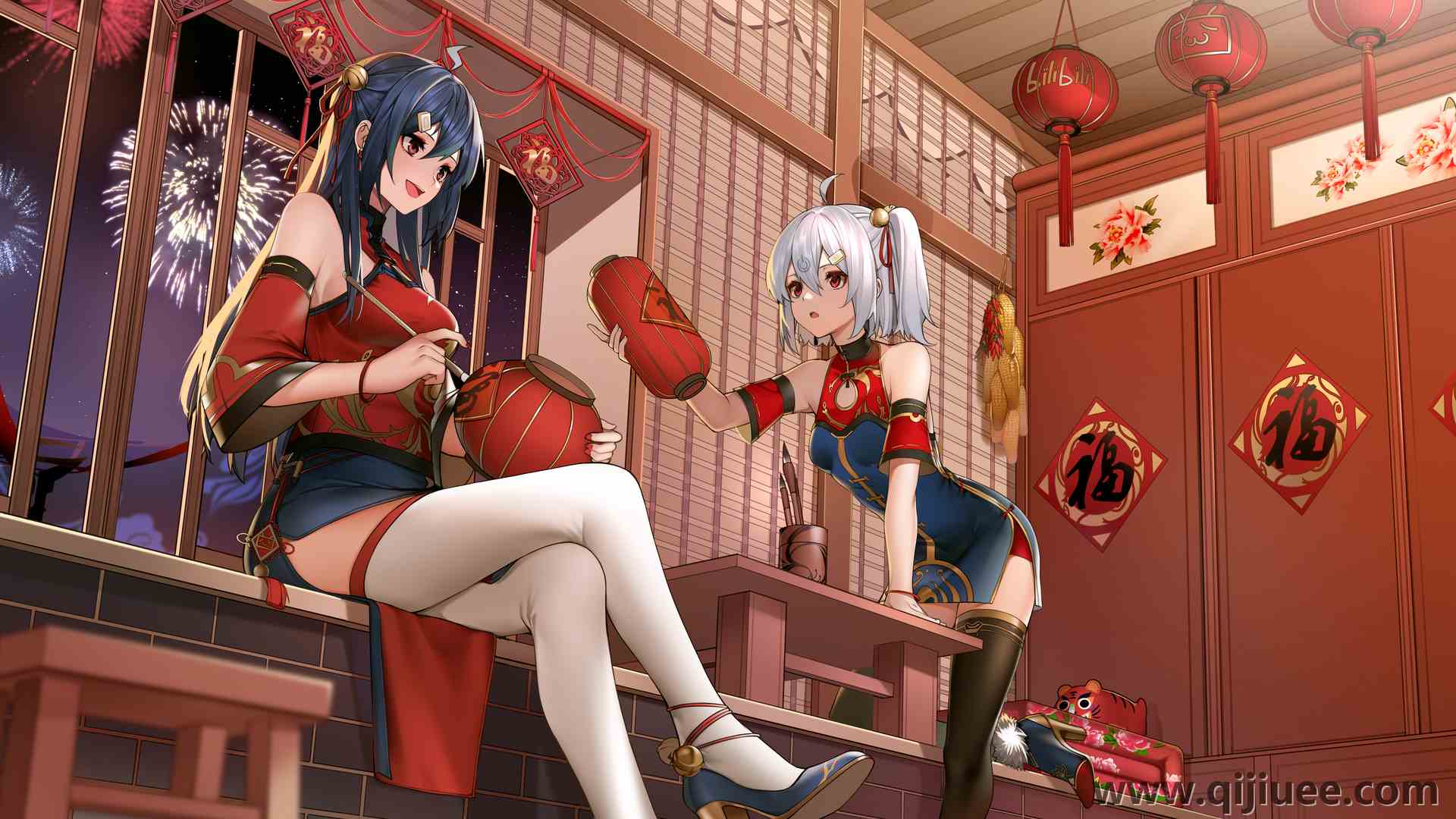 哔哩哔哩女孩 动漫女孩 动漫 小角度 新年 中国新年  电脑壁纸 4K壁纸5334 x 3000/6.42 MB-柒染云阁