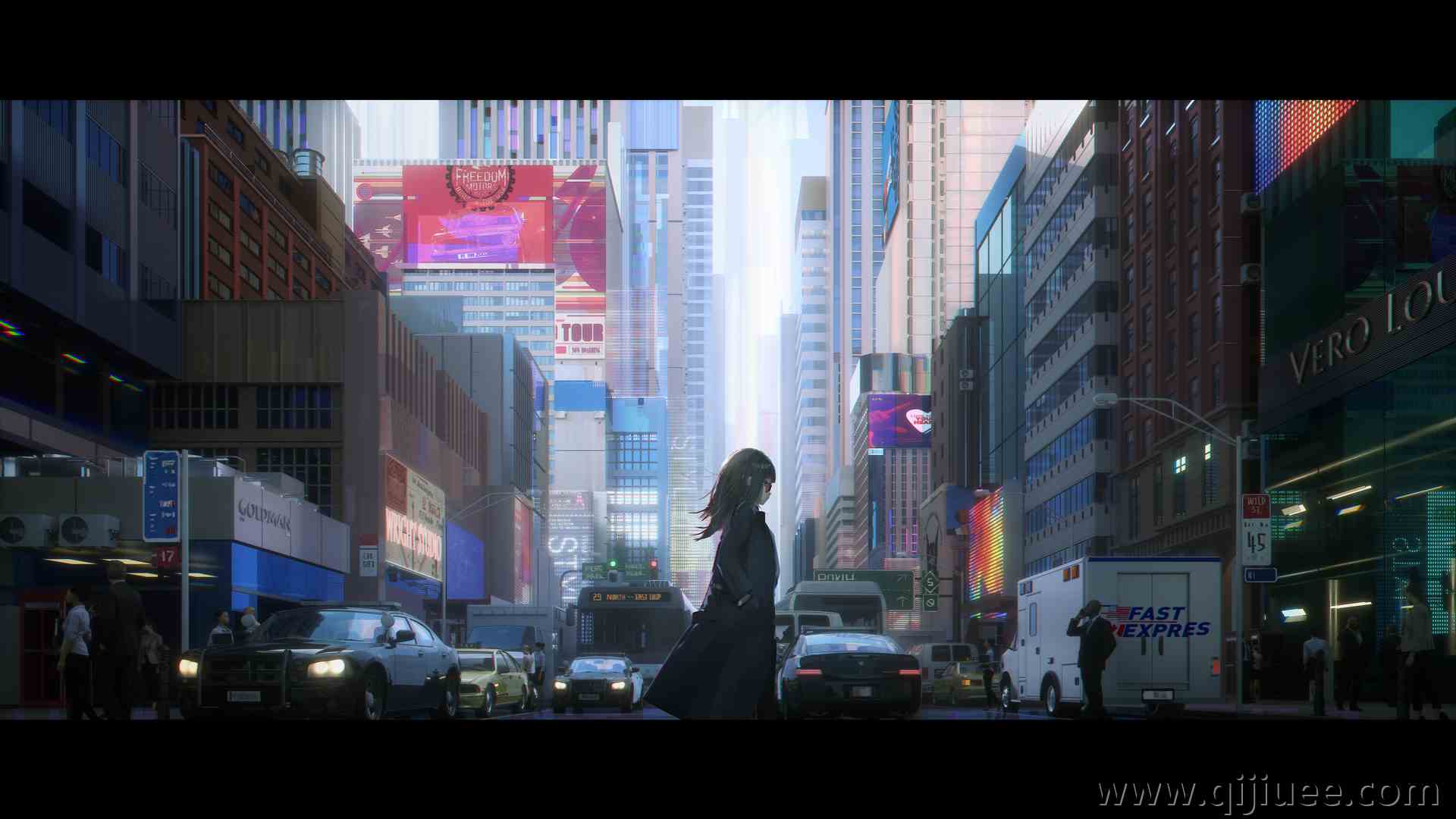 新奇 动漫 动漫女孩 城市 电脑壁纸 4K壁纸5000 x 2872/9.68 MB-柒染云阁