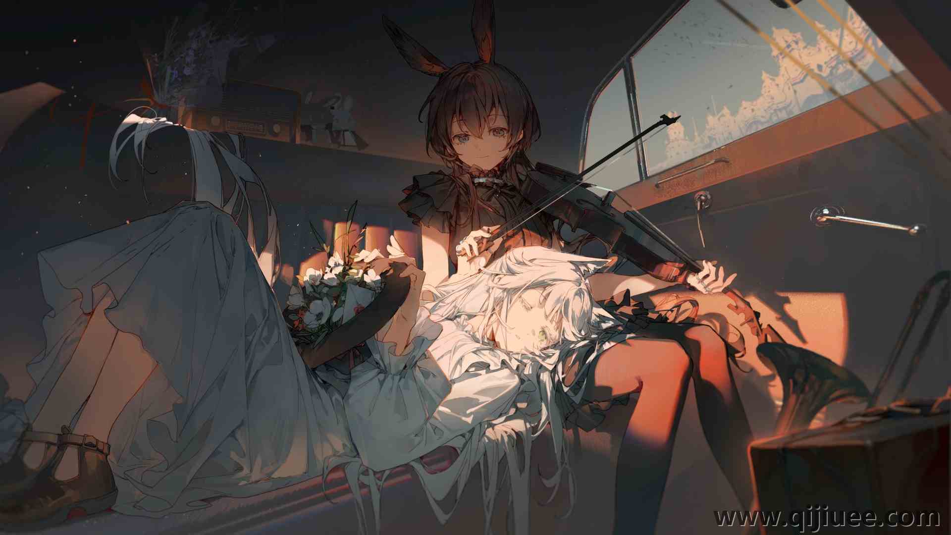 动漫女孩 小提琴 乐器 电脑壁纸 4K壁纸5068 x 2953/4.64 MB-柒染云阁