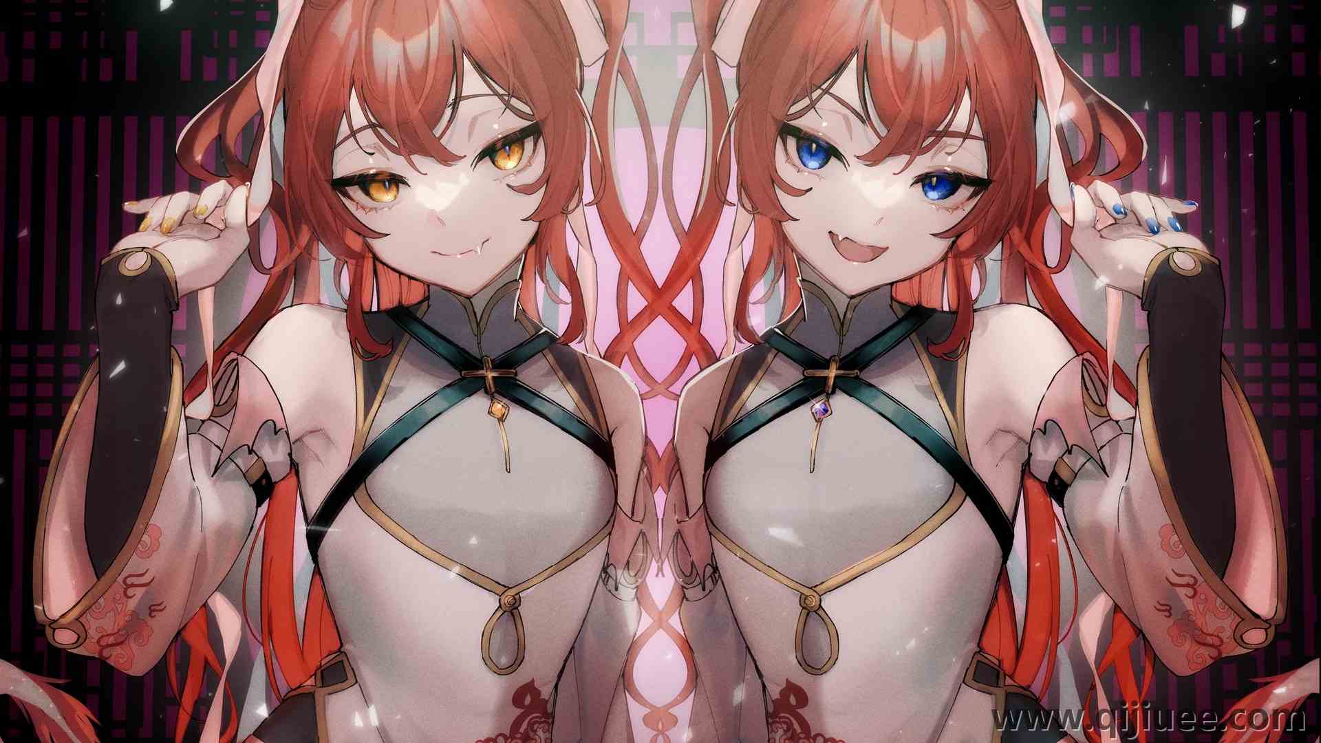 原创人物 双胞胎 女孩 红发 动漫 动漫女孩 AI艺术 粉丝艺术  电脑壁纸 4K壁纸6679 x 4861/8.37 MB-柒染云阁
