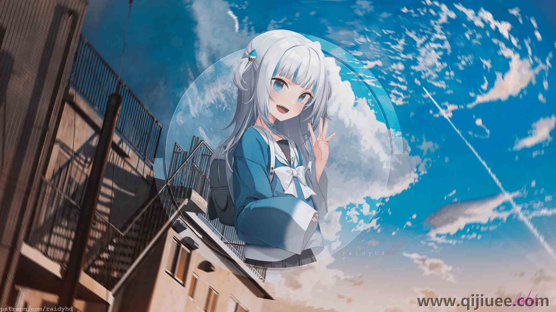 动漫 动漫女孩 画中画  电脑壁纸 4K壁纸3840 x 2160/10.26 MB-柒染云阁