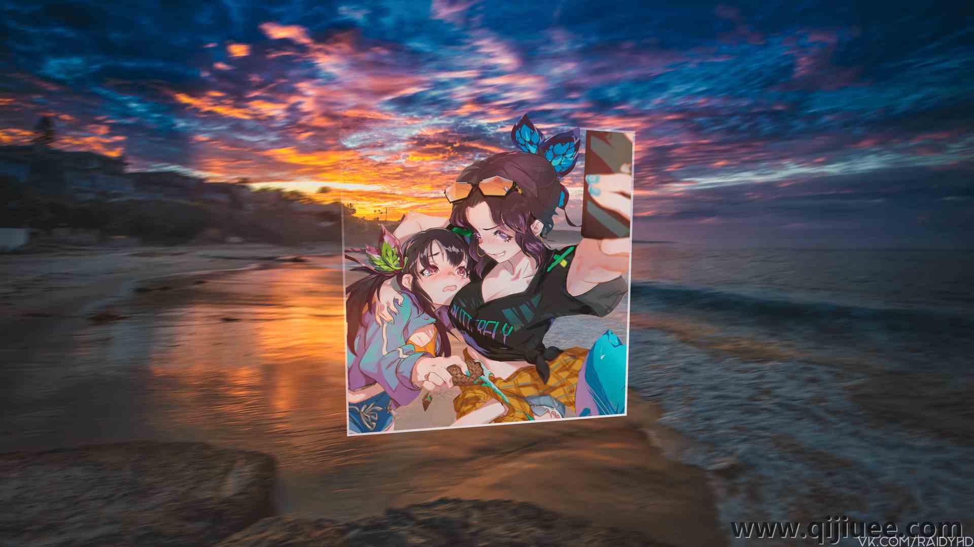 动漫 动漫女孩 画中画 电脑壁纸 4K壁纸3840 x 2160/2.7 MB-柒染云阁