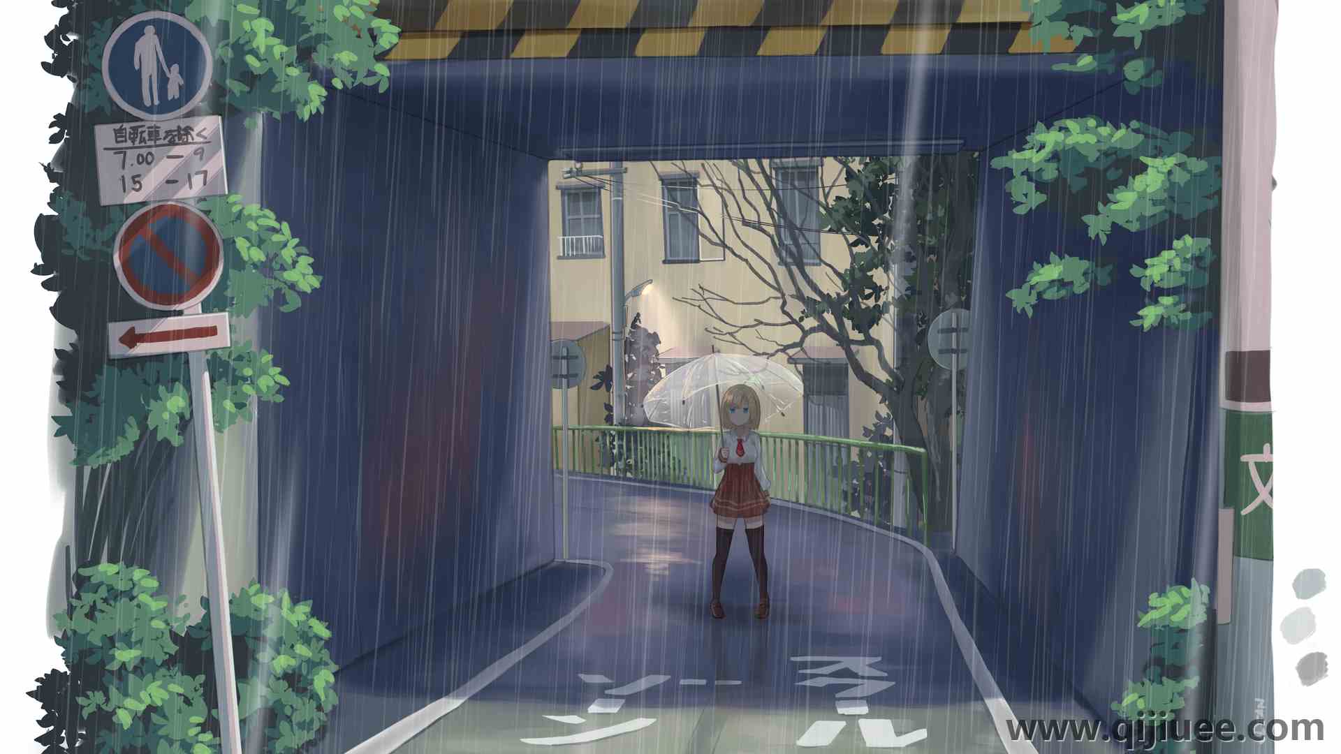 虚拟 沃森·阿米莉亚 雨中 打伞 电脑壁纸 4K壁纸4093 x 2894/11.64 MB-柒染云阁