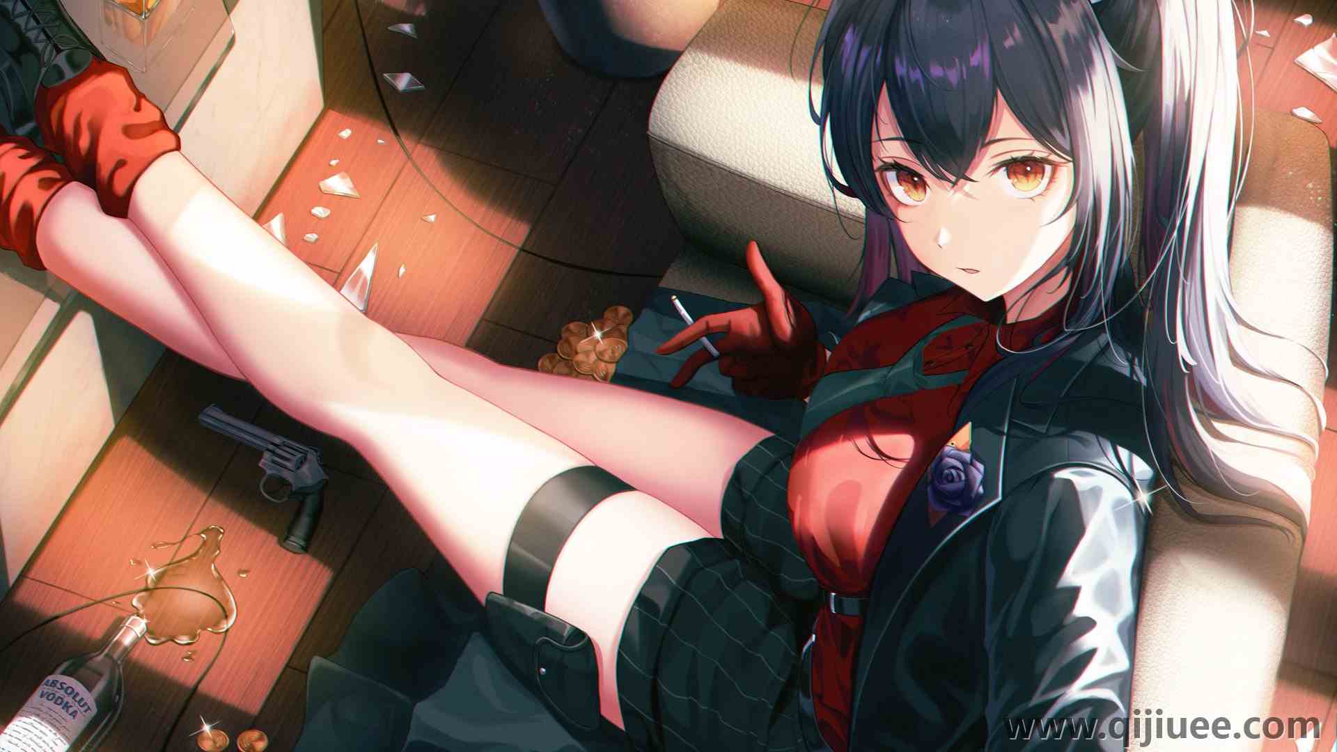 动漫 动漫女孩 明日方舟 茶 凌乱 碎玻璃 伏特加  电脑壁纸 4K壁纸4096 x 3420/1.97 MB-柒染云阁