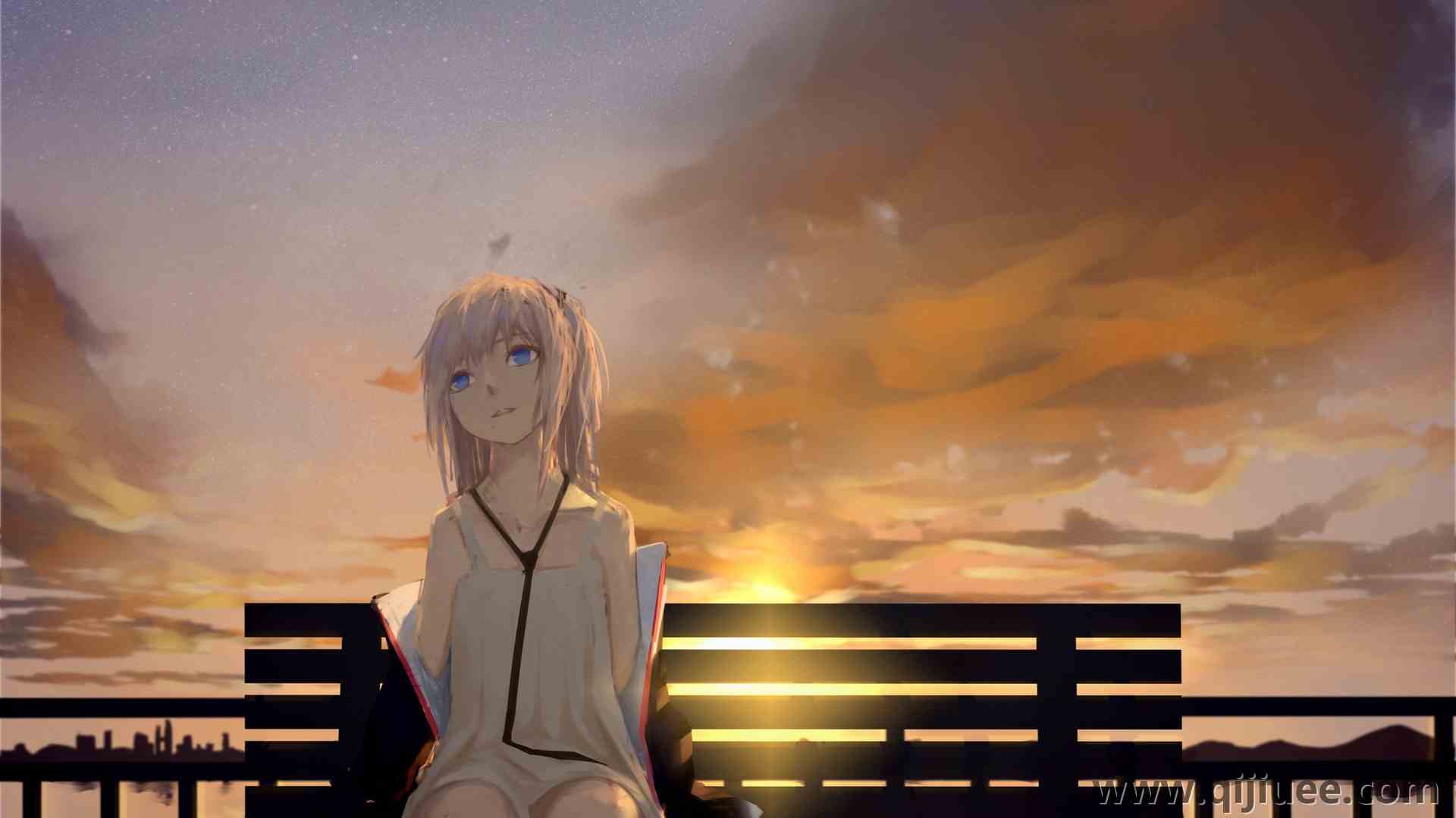 动漫女孩 日落 少女前线  电脑壁纸 4K壁纸4096 x 3072/1.99 MB-柒染云阁