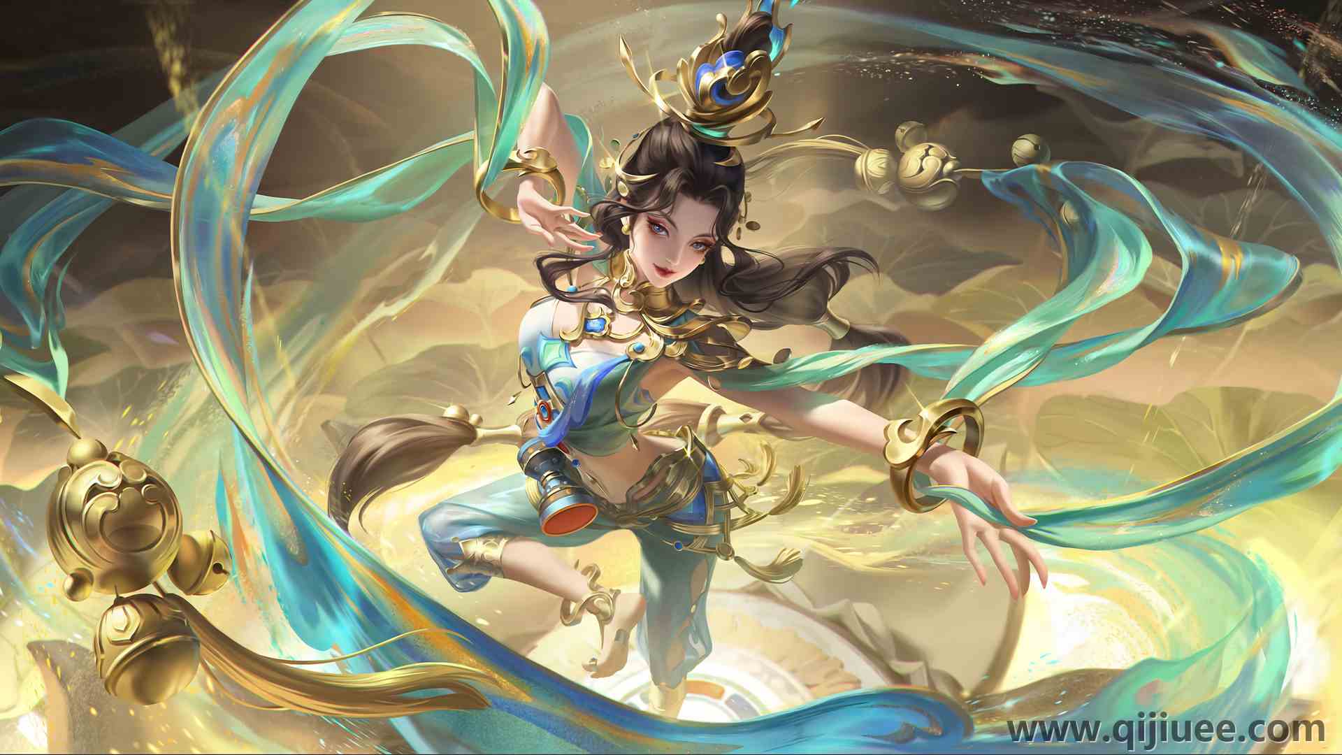 腿 幻想女孩 黑发 长发 敦煌  电脑壁纸 4K壁纸3840 x 2160/3.26 MB-柒染云阁