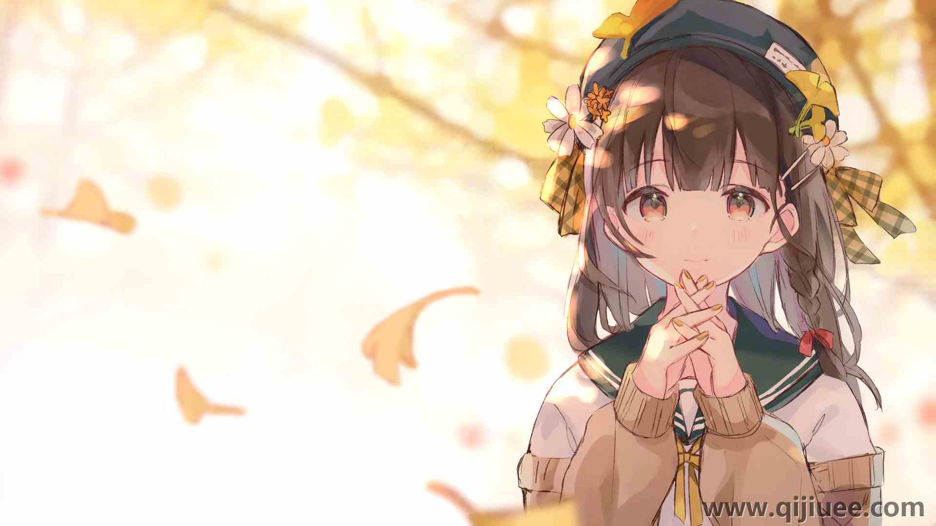 深色头发 动漫 动漫女孩 AI艺术 肖像 秋天 校服 帽子 棕色眼睛  电脑壁纸 4K壁纸4211 x 2893/6.99 MB-柒染云阁