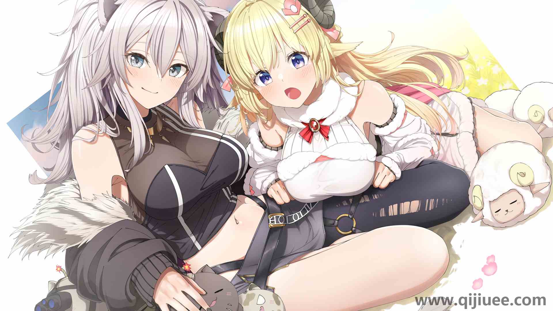 猫女 动漫 动漫少女 白色背景 原图  电脑壁纸 4K壁纸6890 x 4575/12.26 MB-柒染云阁