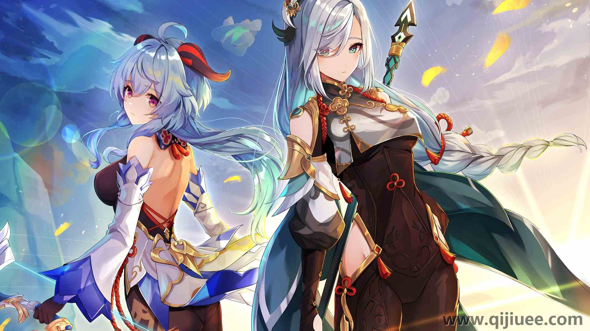 蓝头发 感宇 原神 深和  蓝色 银发 电脑壁纸 4K壁纸4096 x 2779/2.42 MB-柒染云阁