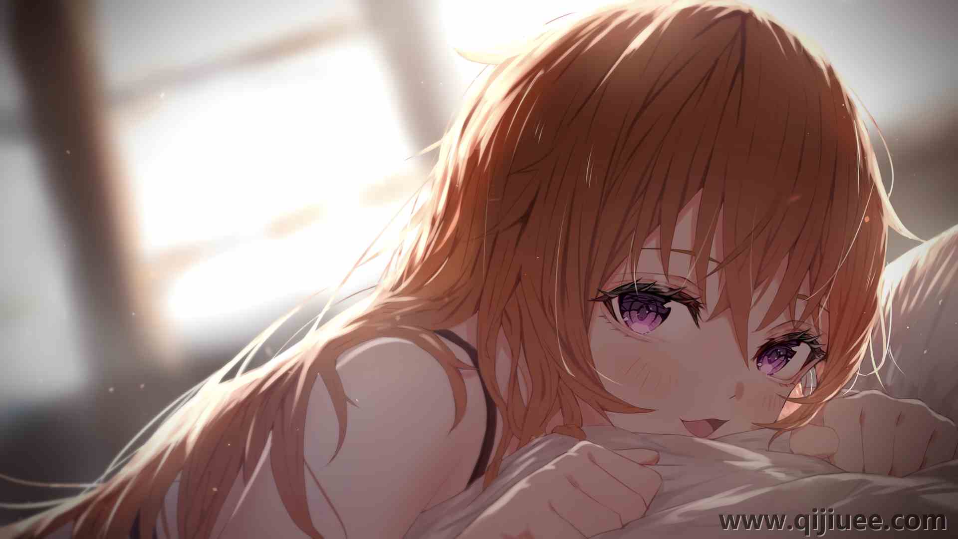 长发 微笑 田中 动漫 动漫女孩 紫色的眼睛 阳光  电脑壁纸 4K壁纸3840 x 2160/3.68 MB-柒染云阁
