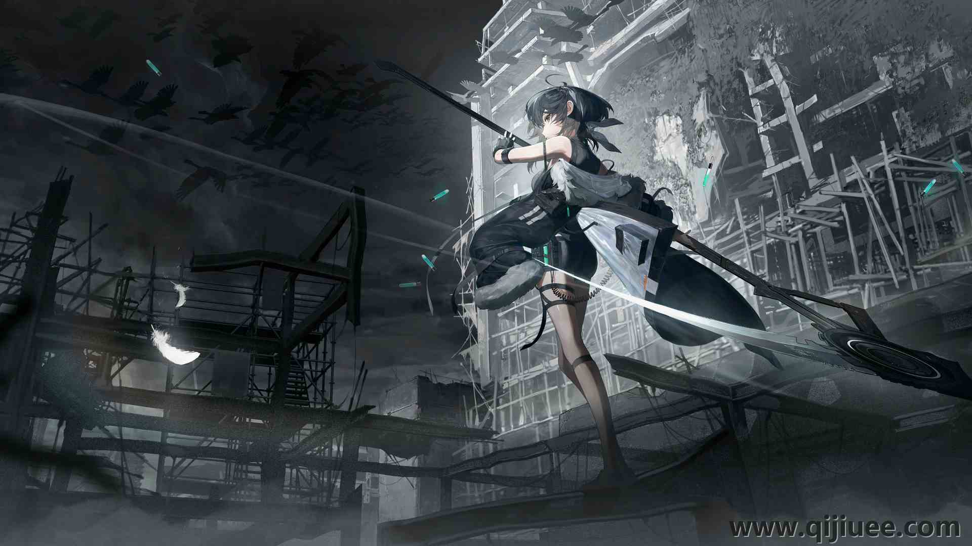 动漫女孩 天空 夜 明日方舟 电脑壁纸 4K壁纸4097 x 2304/10.22 MB-柒染云阁