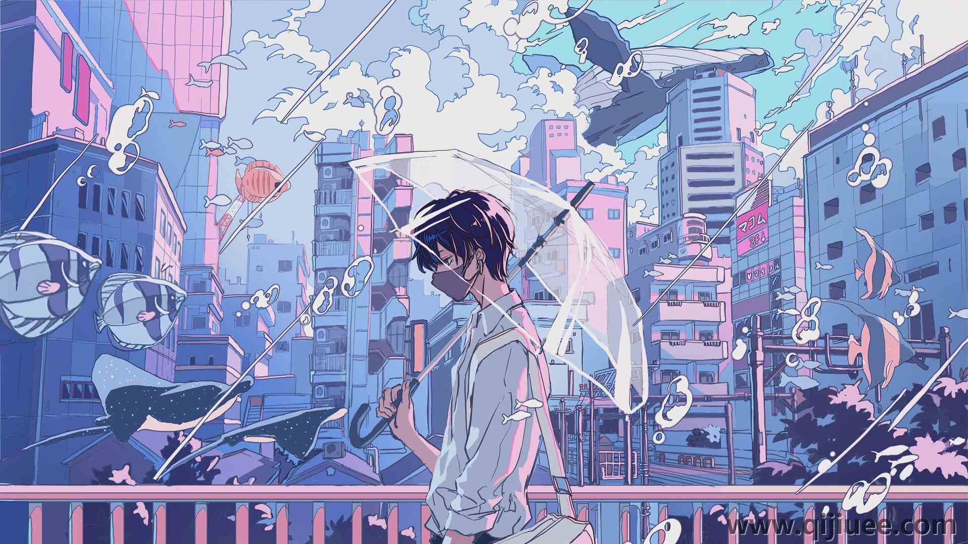 原创角色 动漫 动漫男孩  电脑壁纸 4K壁纸3840 x 2160/1.98 MB-柒染云阁