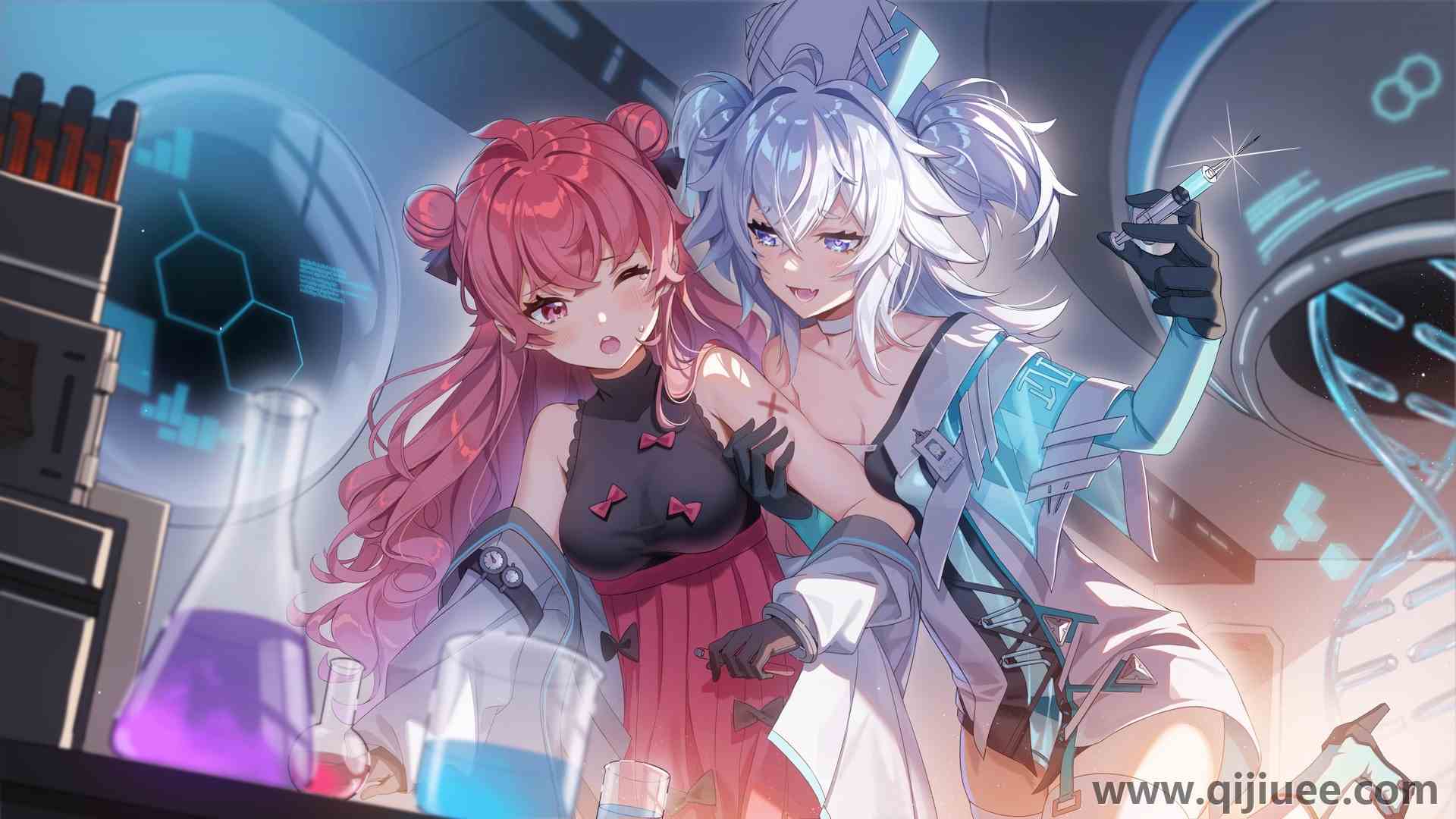 红发 动漫 动漫女孩 银发 少女前线  电脑壁纸 4K壁纸3840 x 2160/1.31 MB-柒染云阁