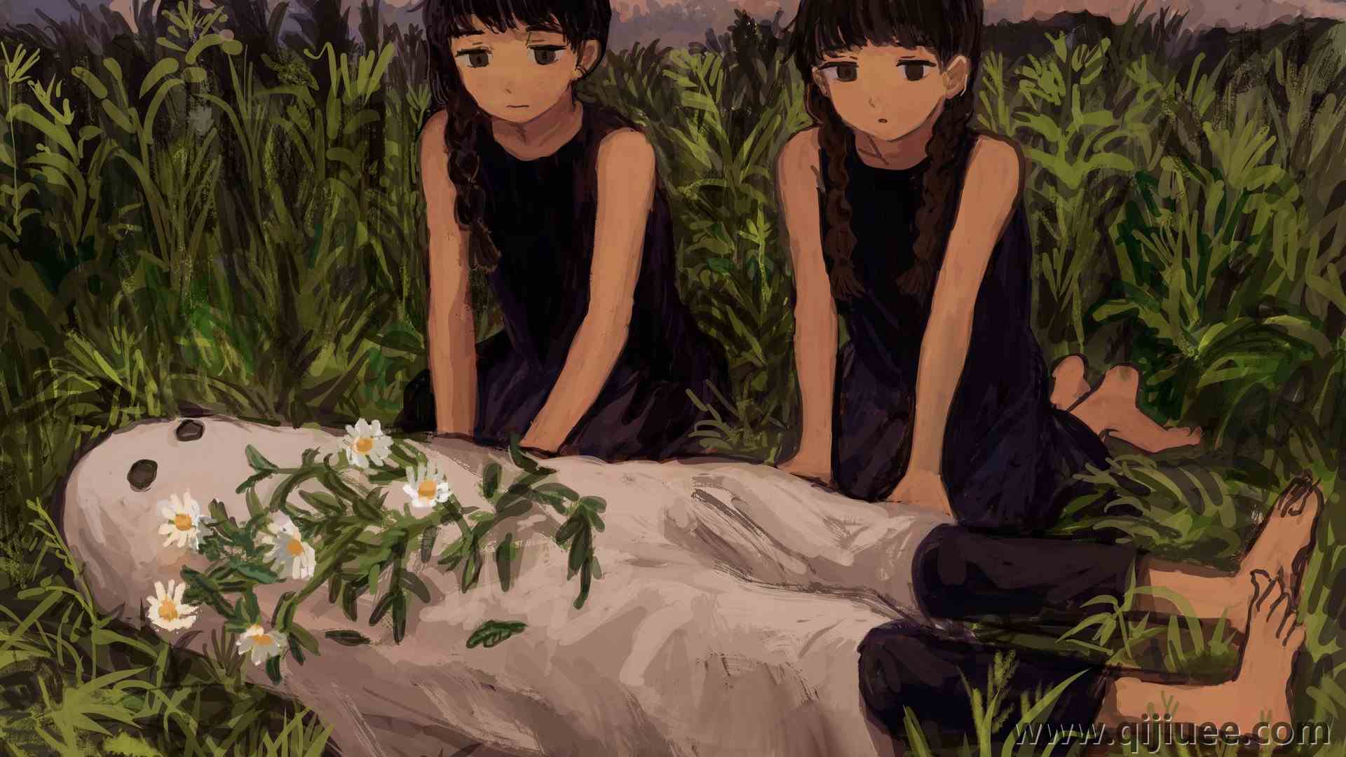 角色 动漫 女孩 万圣节 绘画 电脑壁纸 4K壁纸4093 x 2894/1.37 MB-柒染云阁