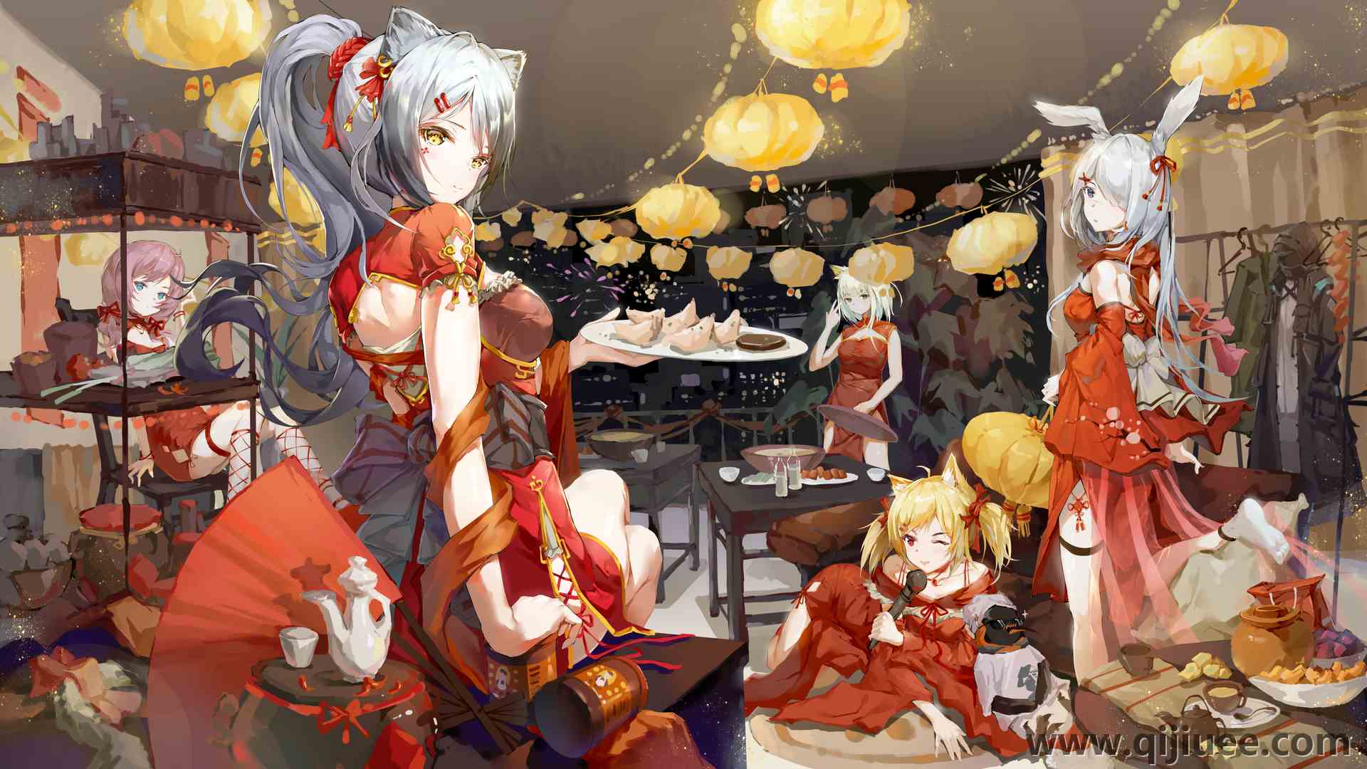 动漫 动漫女孩 猫耳 连衣裙 电脑壁纸 4K壁纸5760 x 3240/7.57 MB-柒染云阁