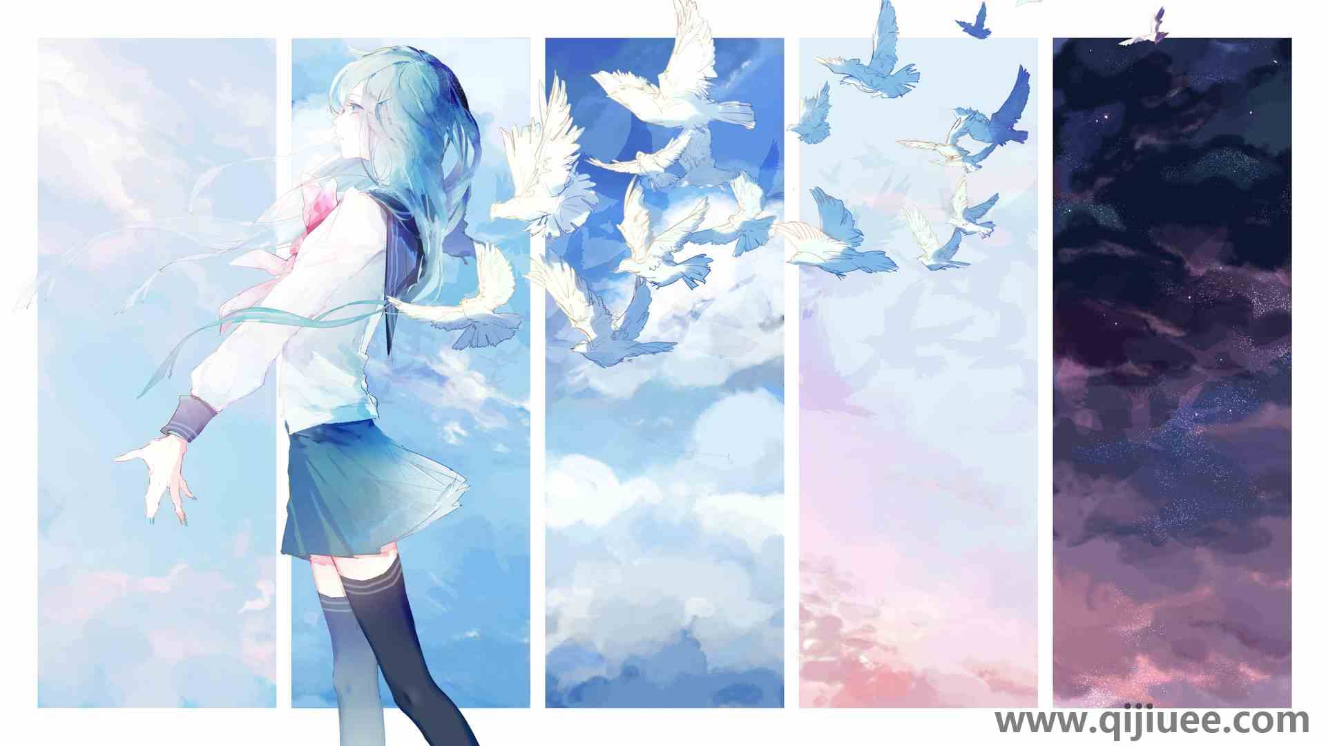 绘画 动漫女孩 电脑壁纸 4K壁纸3840 x 2160/0.44 MB-柒染云阁