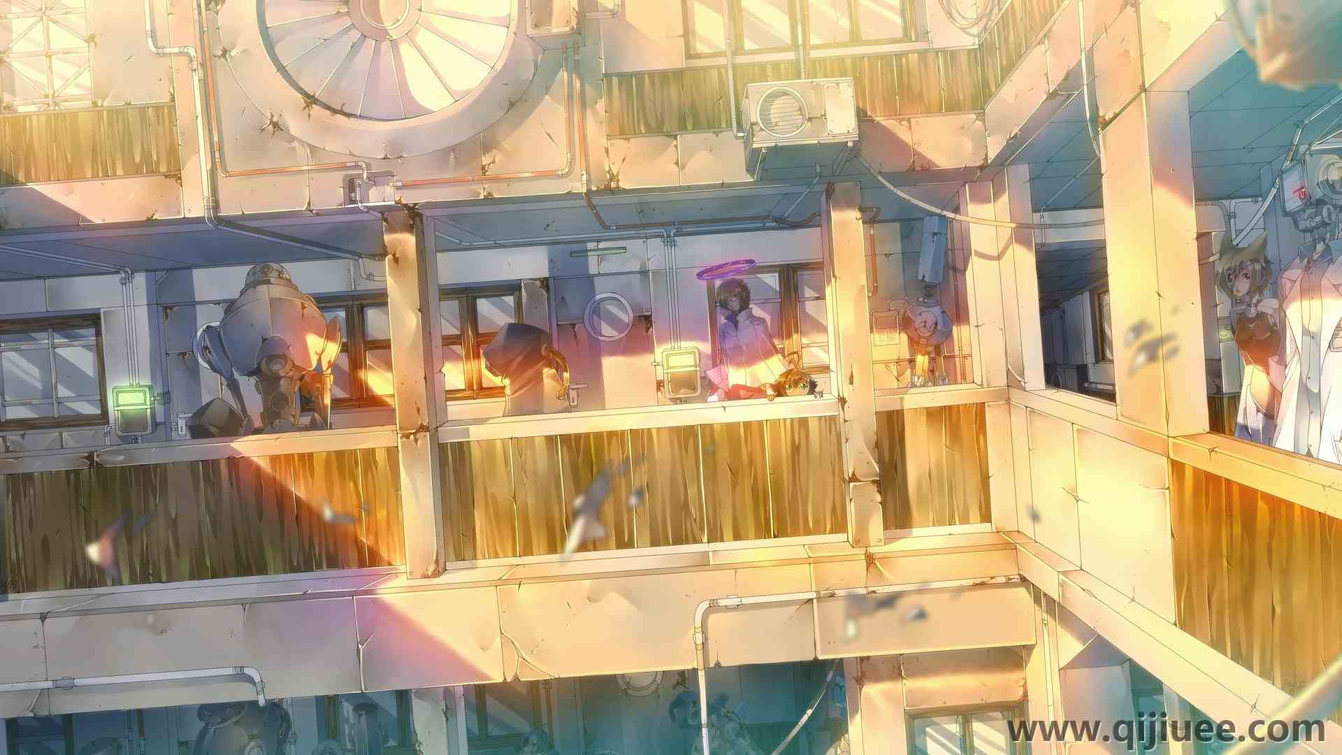 角色 动漫 女孩 机器人 建筑 未来 电脑壁纸 4K壁纸4802 x 2283/1.69 MB-柒染云阁