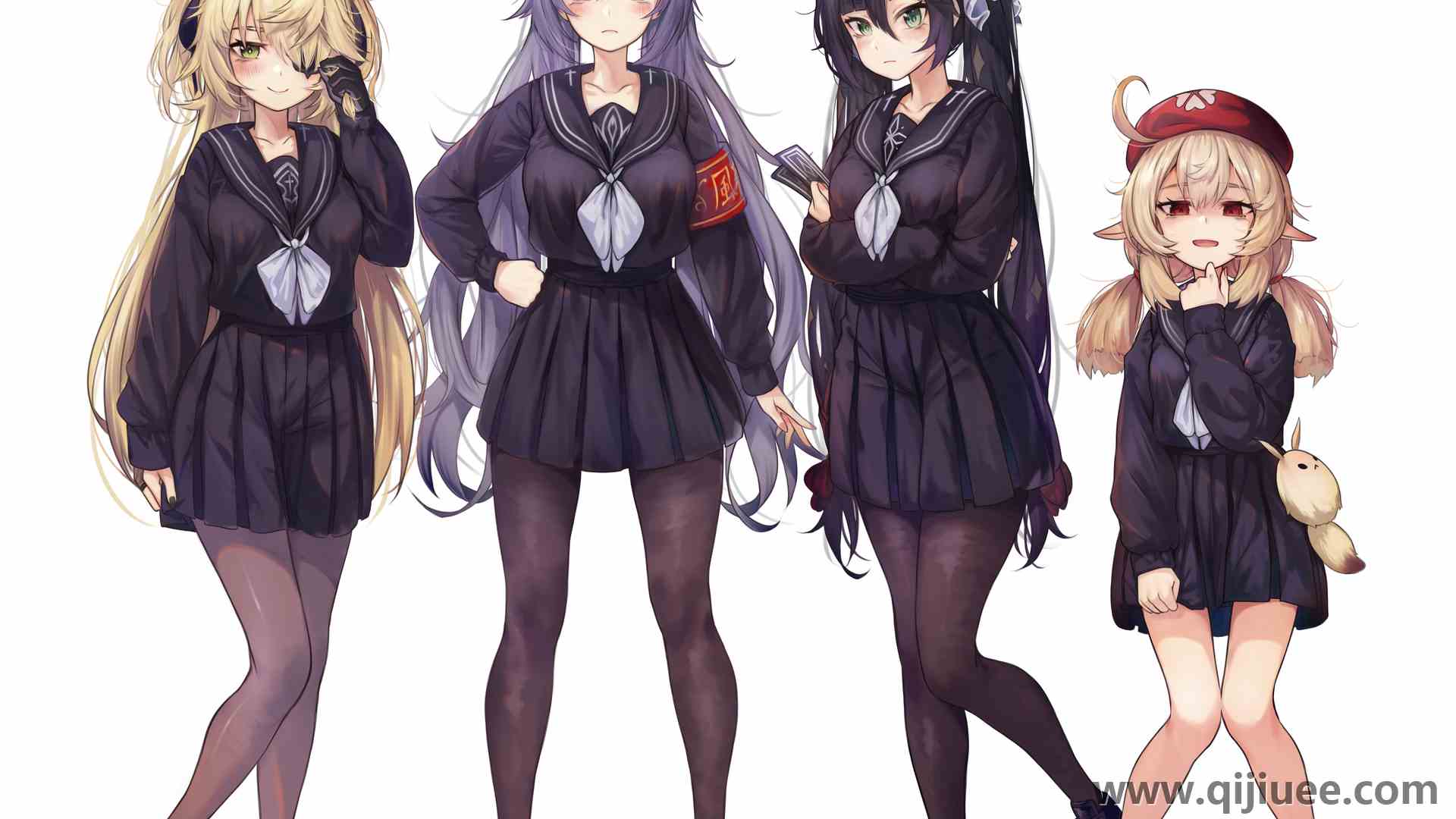 长发 女性团体 动漫女孩 连裤袜 校服 电脑壁纸 4K壁纸3921 x 3071/4.35 MB-柒染云阁