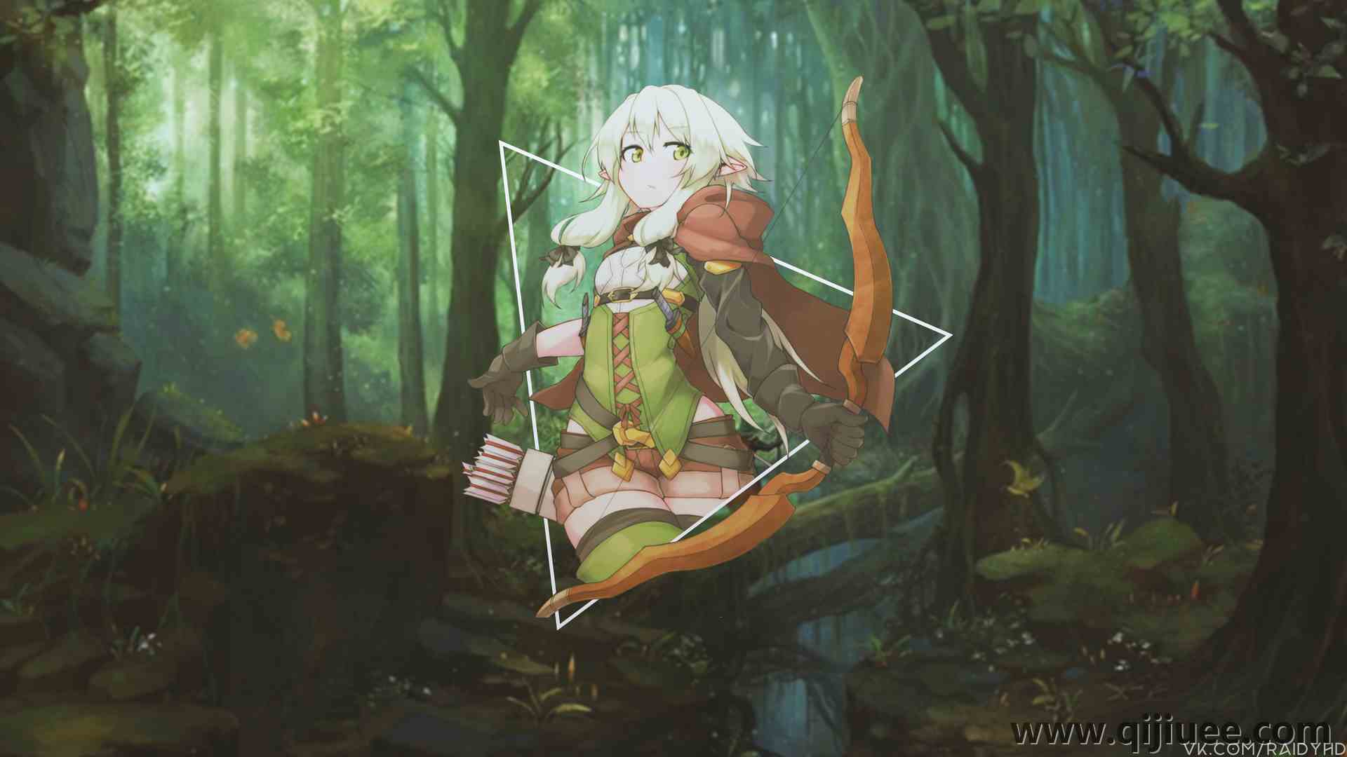 射手 奇幻女孩 动漫 动漫女孩 画中画 森林 电脑壁纸 4K壁纸3840 x 2160/7.85 MB-柒染云阁