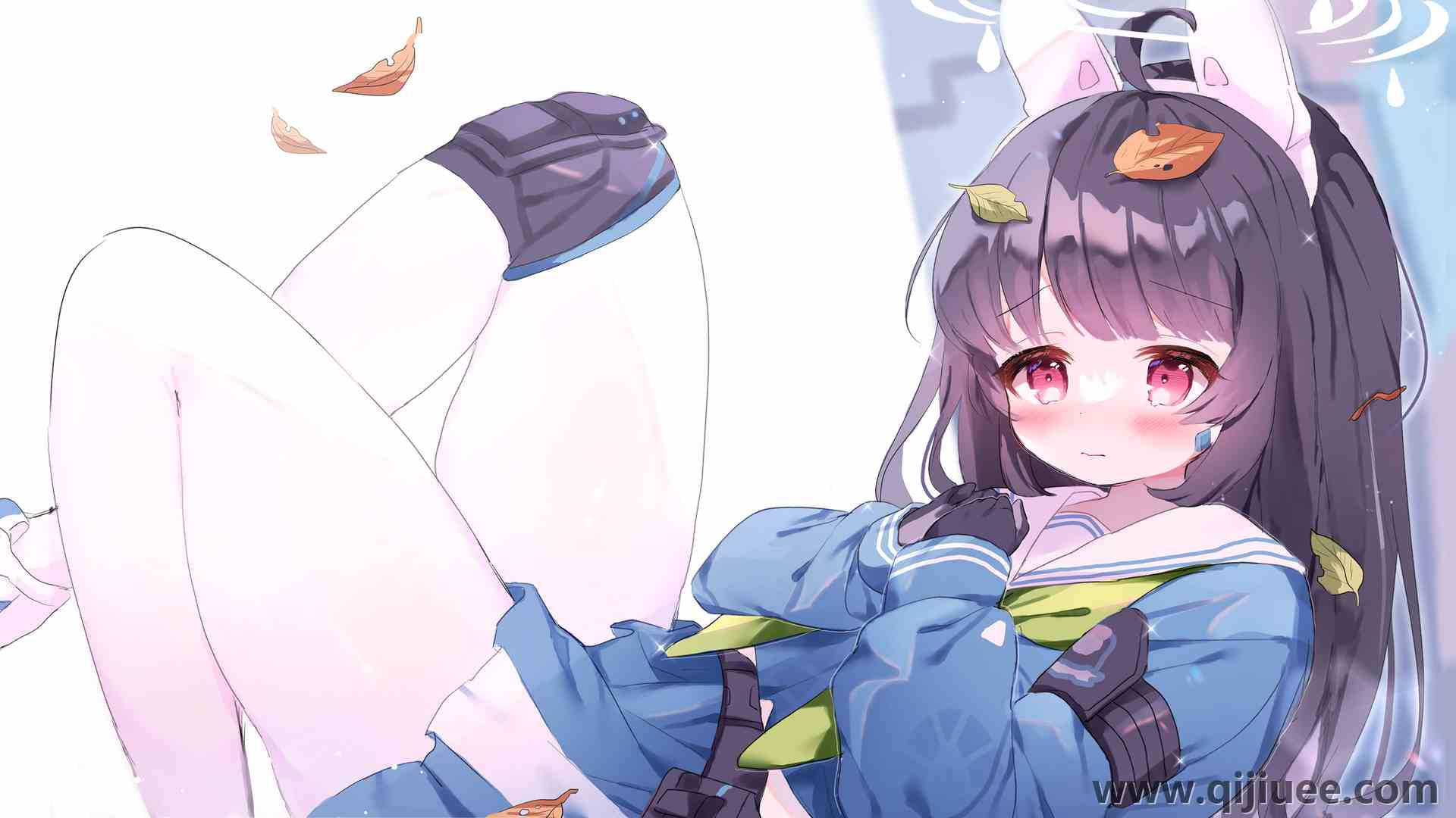 红眼睛 深色头发 长发 女学生 蔚蓝档案 动漫女孩 电脑壁纸 4K壁纸3840 x 2160/3.38 MB-柒染云阁