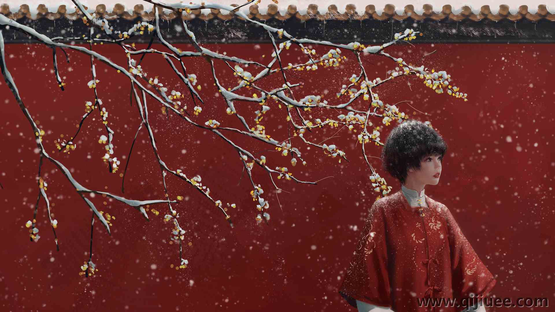 女子 雪地 亚洲服装 中国  电脑壁纸 4K壁纸4200 x 2386/5.21 MB-柒染云阁