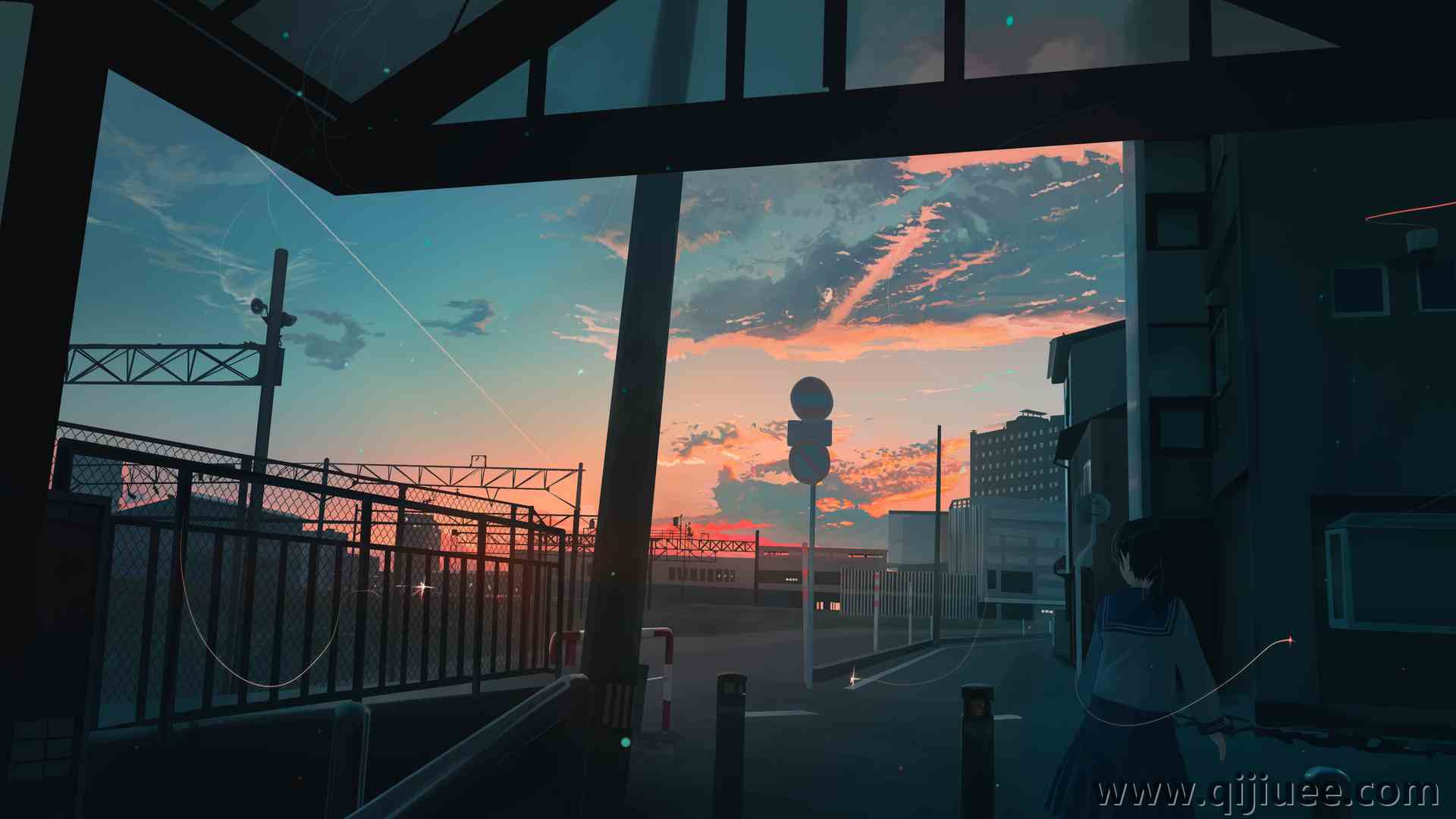 动漫 城市 天空 阳光 摩尔赛  电脑壁纸 4K壁纸3840 x 2160/2.69 MB-柒染云阁