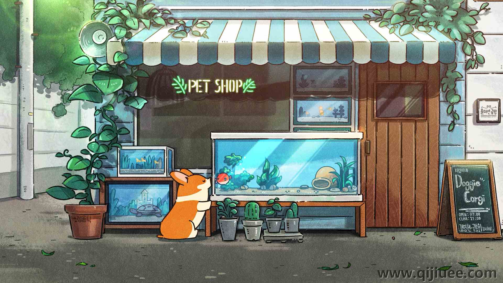 卡通 狗 柯基犬  电脑壁纸 4K壁纸3840 x 2160/9.52 MB-柒染云阁