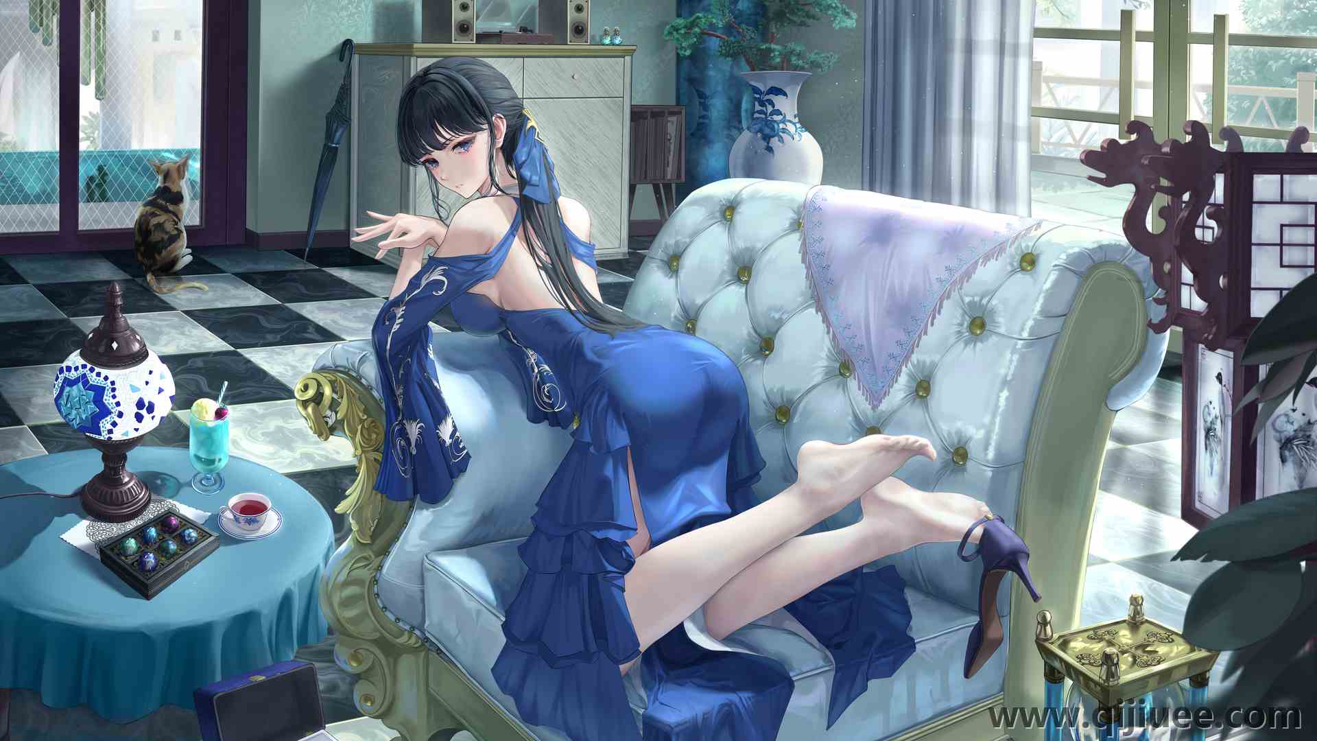 动漫 连衣裙 动漫女孩 高跟鞋 沙发 饮料 杯子 糖果 珠宝 电脑壁纸 4K壁纸4599 x 3060/8.46 MB-柒染云阁