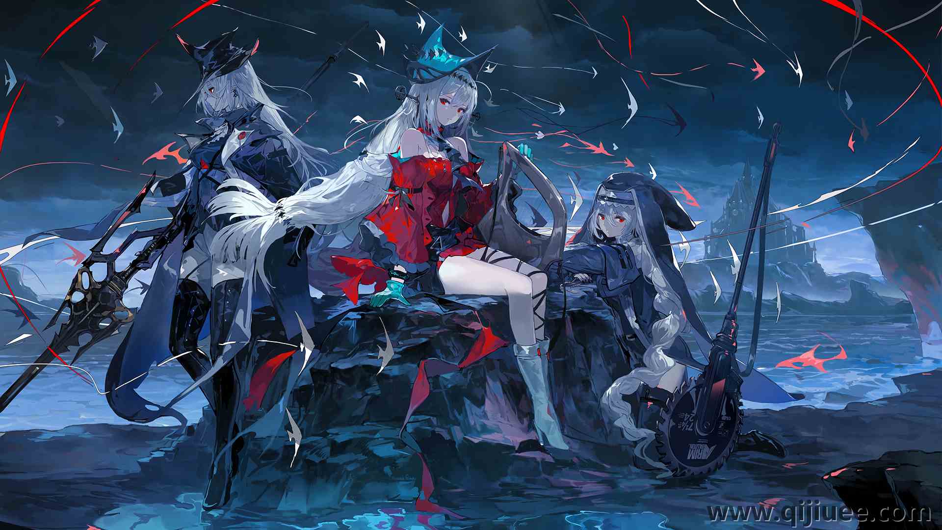 长发 武士 动漫女孩 帽子 武器 手套  电脑壁纸 4K壁纸3840 x 2160/8.31 MB-柒染云阁