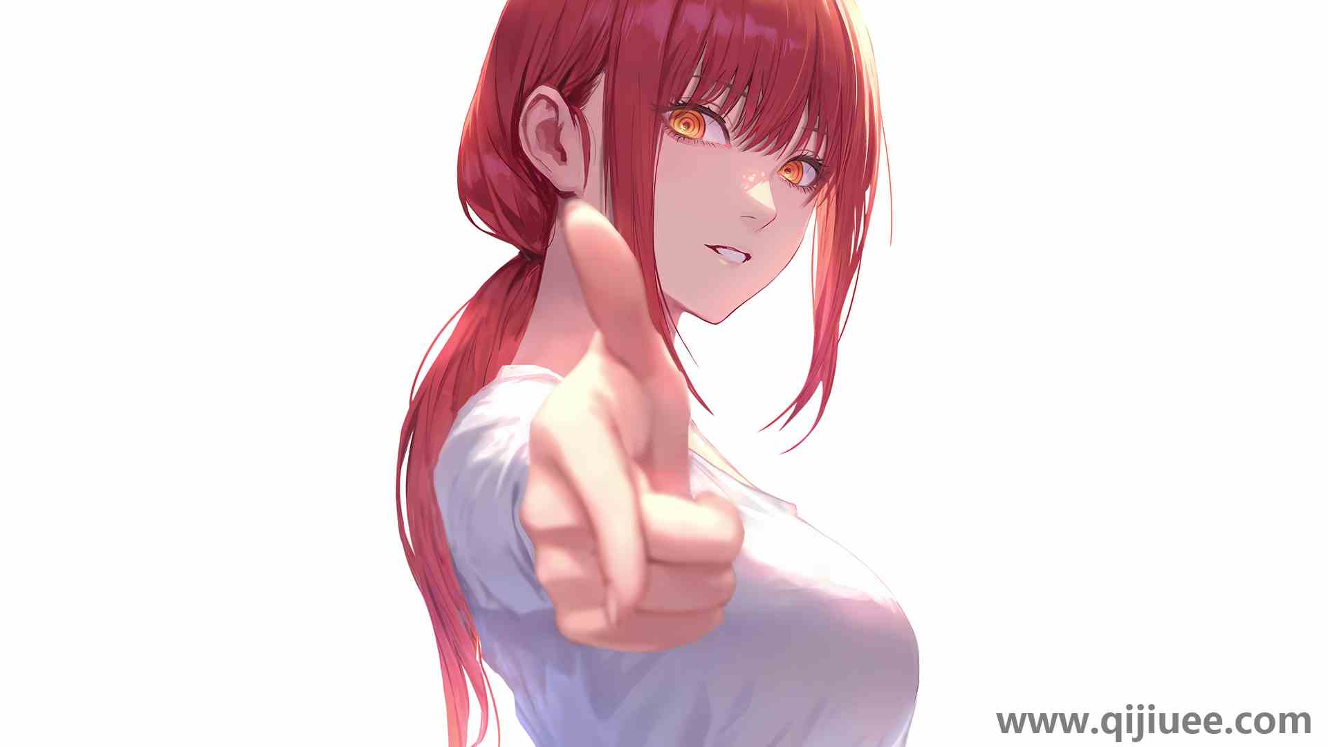 红发 指指点点 动漫 动漫女孩  电脑壁纸 4K壁纸3840 x 2160/1.81 MB-柒染云阁