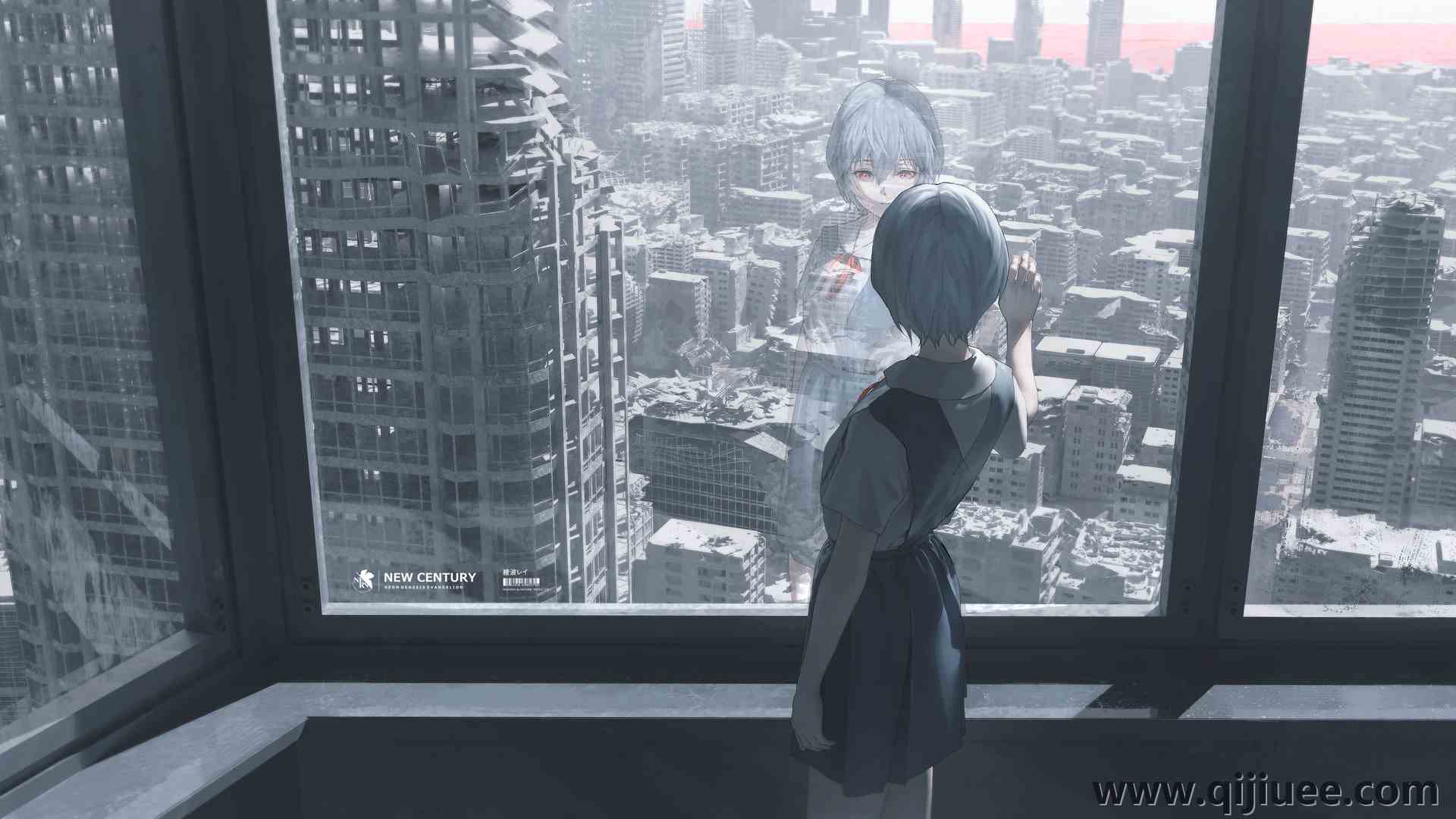 废墟 动漫女孩 霓虹创世纪福音  电脑壁纸 4K壁纸5000 x 2571/10.86 MB-柒染云阁