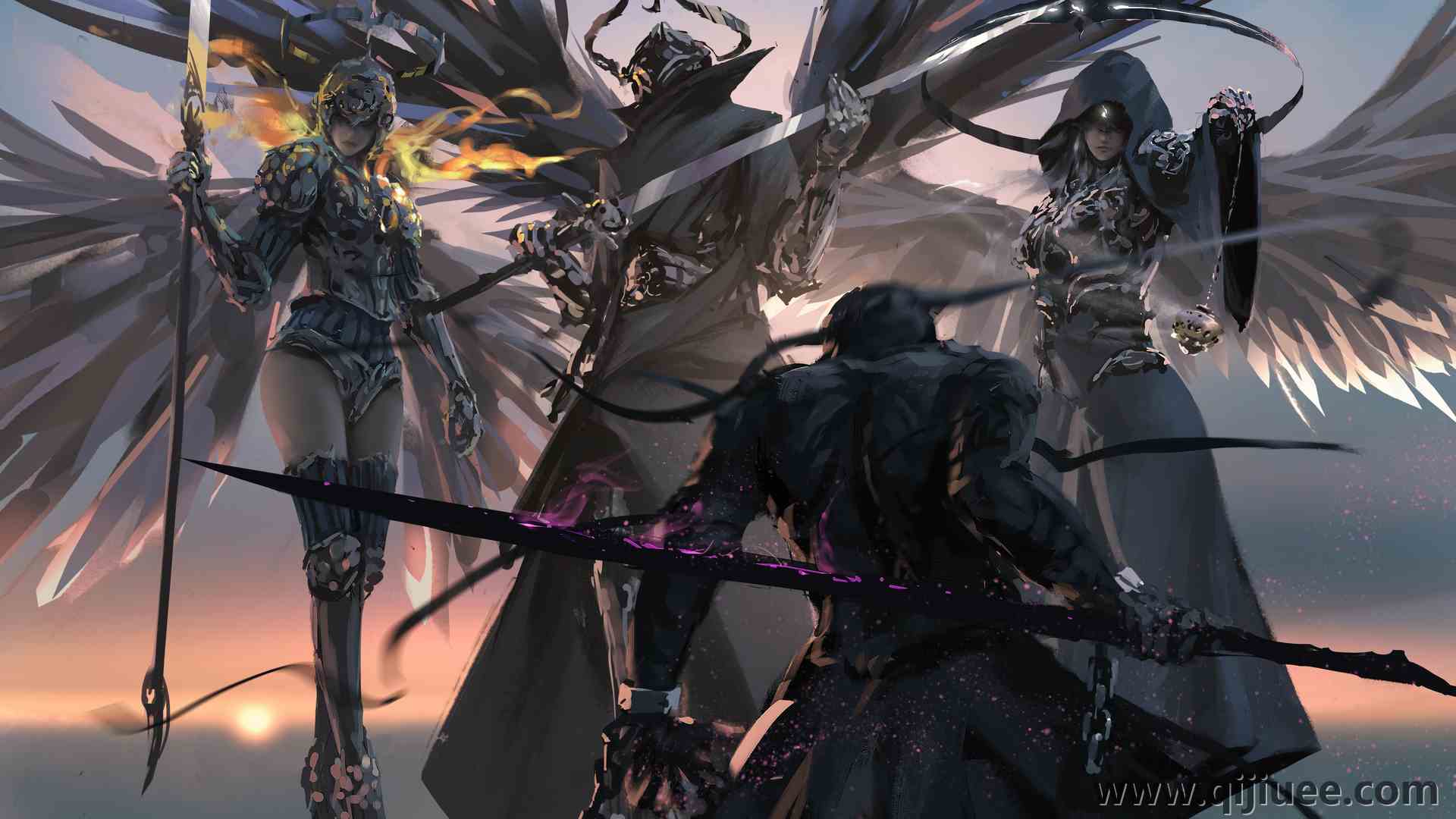 AI艺术 翅膀 长矛 奇幻艺术  电脑壁纸 4K壁纸4800 x 2800/5.69 MB-柒染云阁