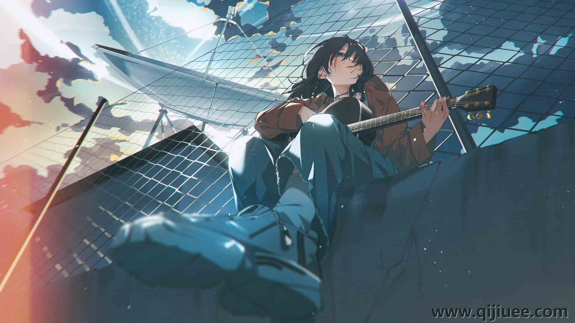 动漫女孩 音乐 云 乐器  电脑壁纸 4K壁纸3858 x 2160/10.58 MB-柒染云阁