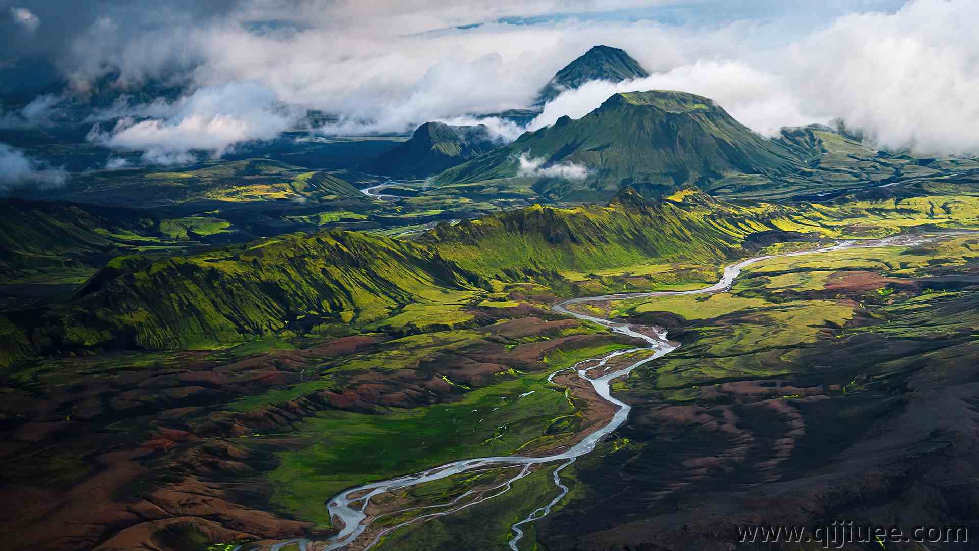 自然 风景 河流 山脉 天空 云  电脑壁纸 4K壁纸3840 x 2160/3.45 MB-柒染云阁