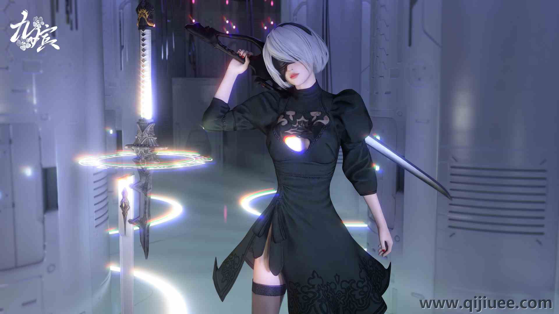 奇幻女孩 白发 尼尔 机械纪元 游戏CG角色  电脑壁纸 4K壁纸3840 x 2160/2.25 MB-柒染云阁