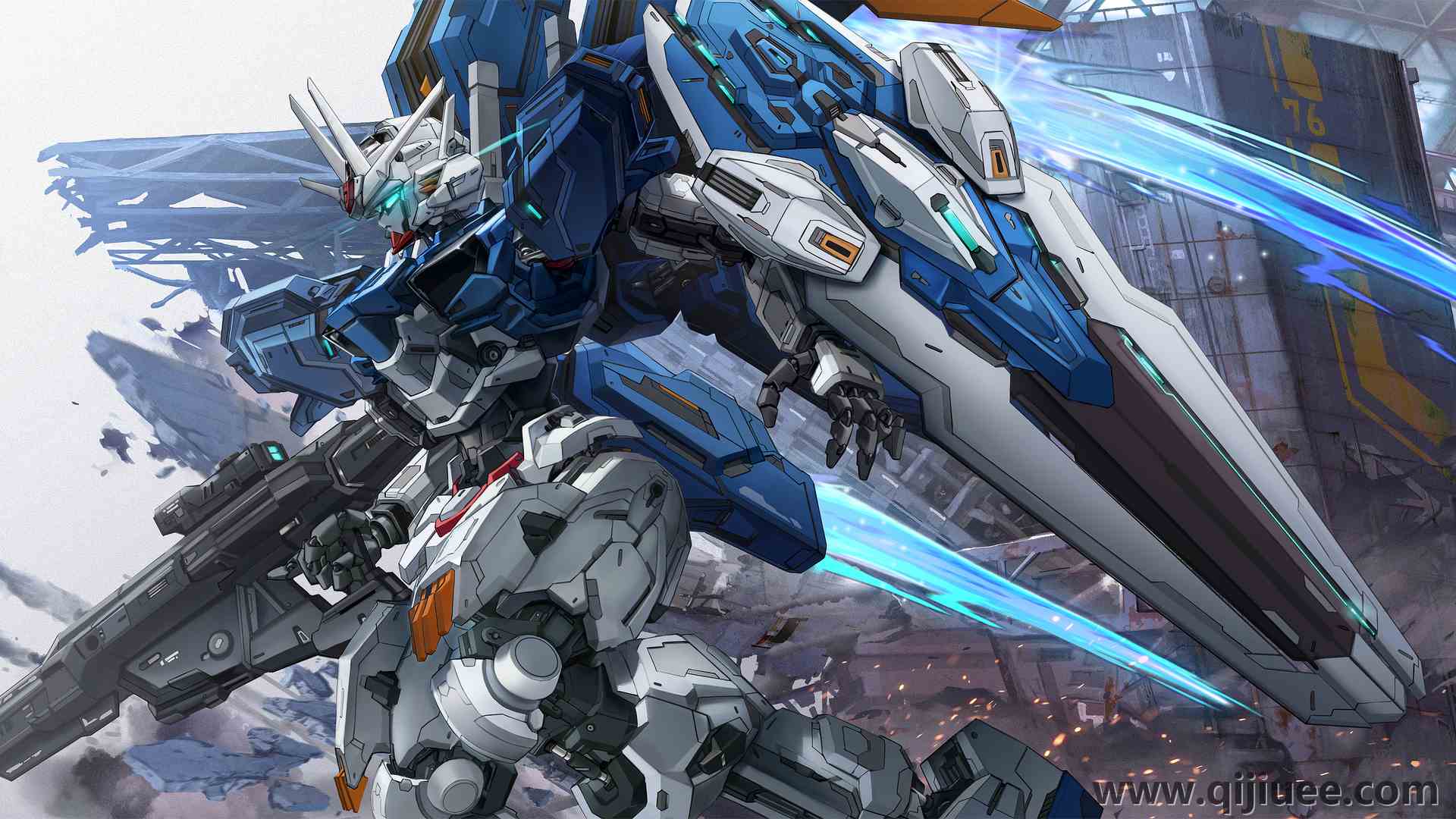 高达空中 移动套装高达 机甲 动漫  电脑壁纸 4K壁纸4643 x 2414/8.39 MB-柒染云阁