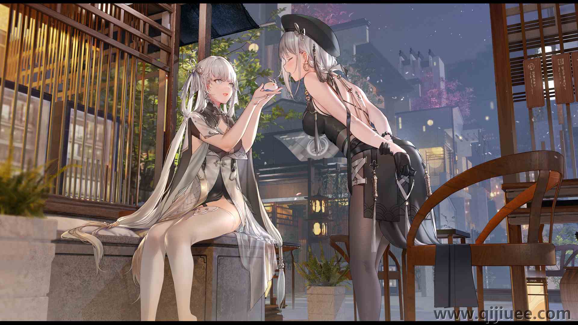 站立 坐着 长发 手臂 背后 动漫 动漫女孩 长袜  电脑壁纸 4K壁纸6000 x 3000/16.59 MB-柒染云阁