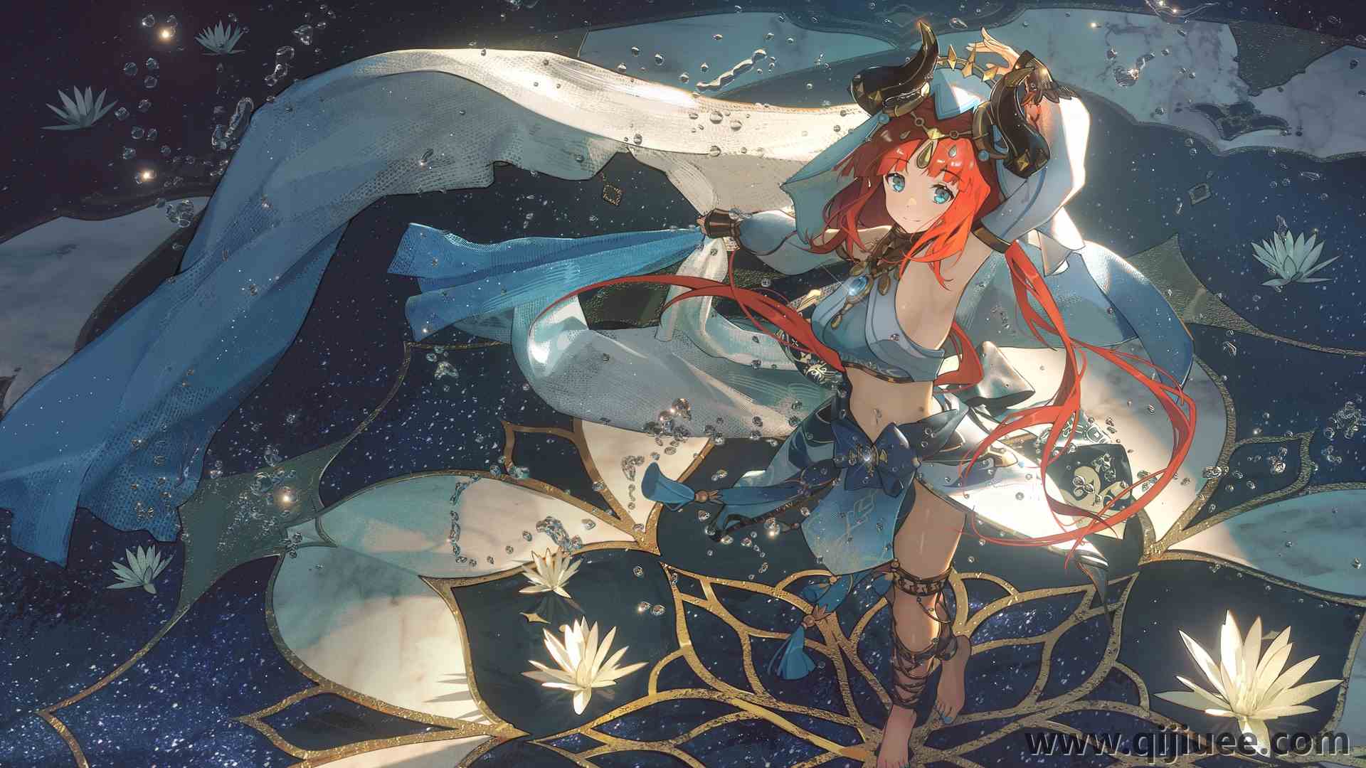 红头发 微笑 蓝眼睛 赤脚 动漫 动漫女孩 电脑壁纸 4K壁纸5000 x 2813/4.18 MB-柒染云阁