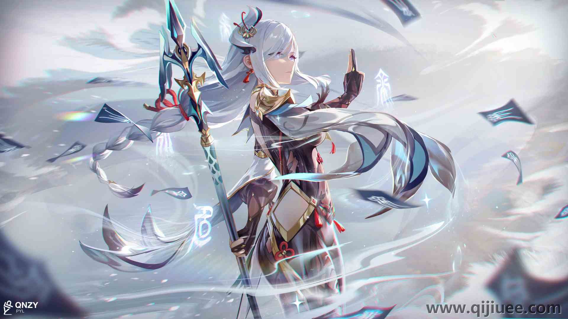 白发 长发 辫子 动漫 动漫女孩 紧身衣  电脑壁纸 4K壁纸4639 x 2592/2.16 MB-柒染云阁