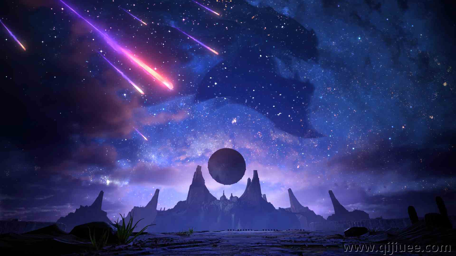 电子游戏 AI艺术 英雄联盟  星星 星夜 彗星 天空  电脑壁纸 4K壁纸3840 x 2160/1.82 MB-柒染云阁