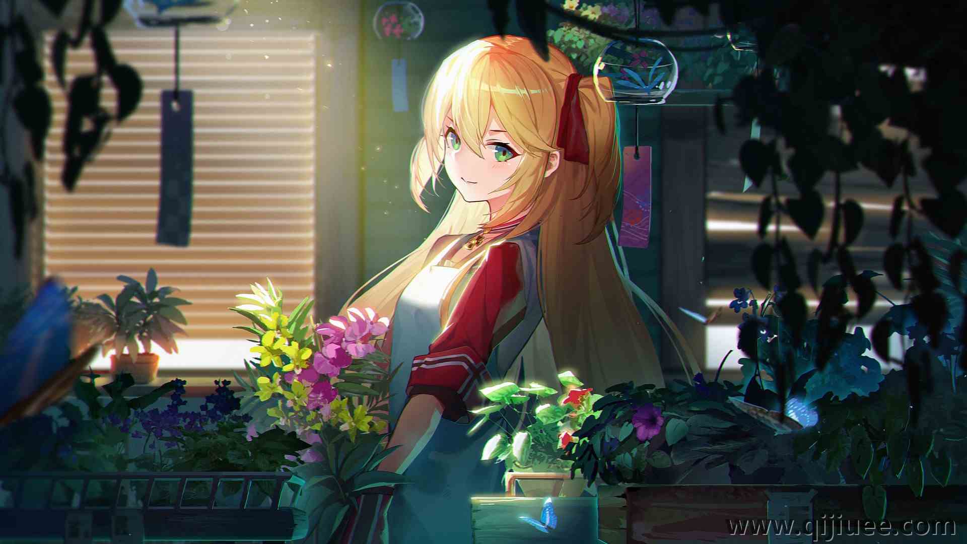 动漫少女 动漫 红丝带 绘画 素描 数码艺术 蔚蓝档案  电脑壁纸 4K壁纸5700 x 3201/3.36 MB-柒染云阁