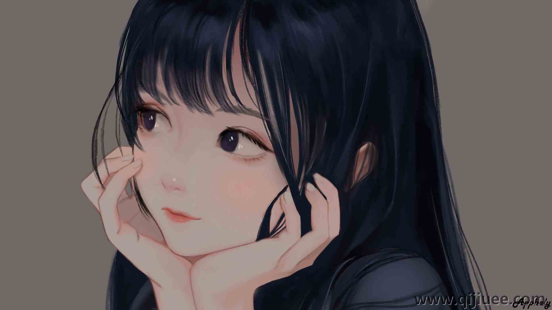深色头发 脸部 蓝色头发 手到脸 深色眼睛 手  电脑壁纸 4K壁纸3840 x 2160/0.42 MB-柒染云阁