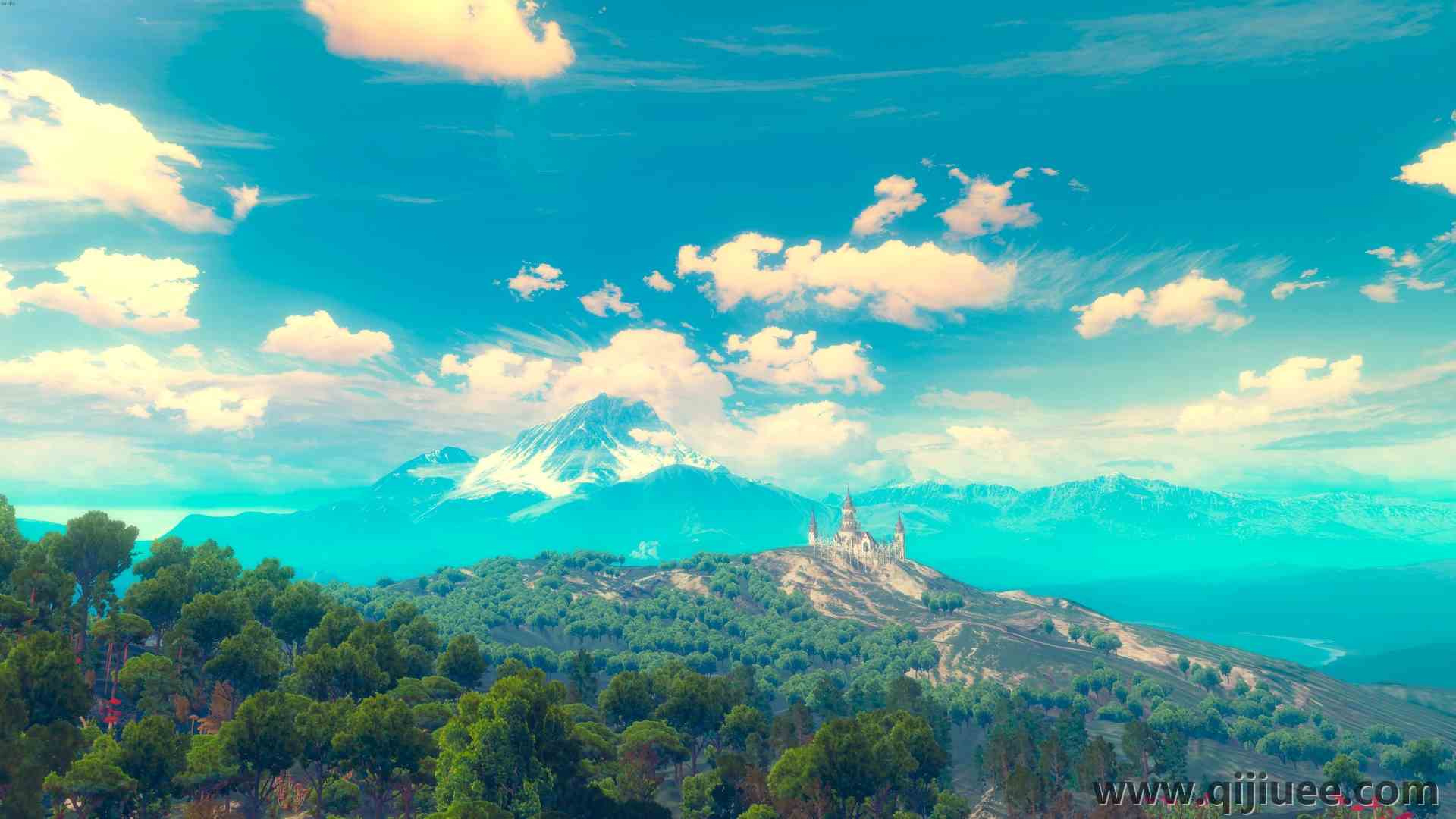 快乐 巫师：狂野狩猎 巫师 风景 游戏CG 天空 云 3840 x 2160/1.81 MB-柒染云阁