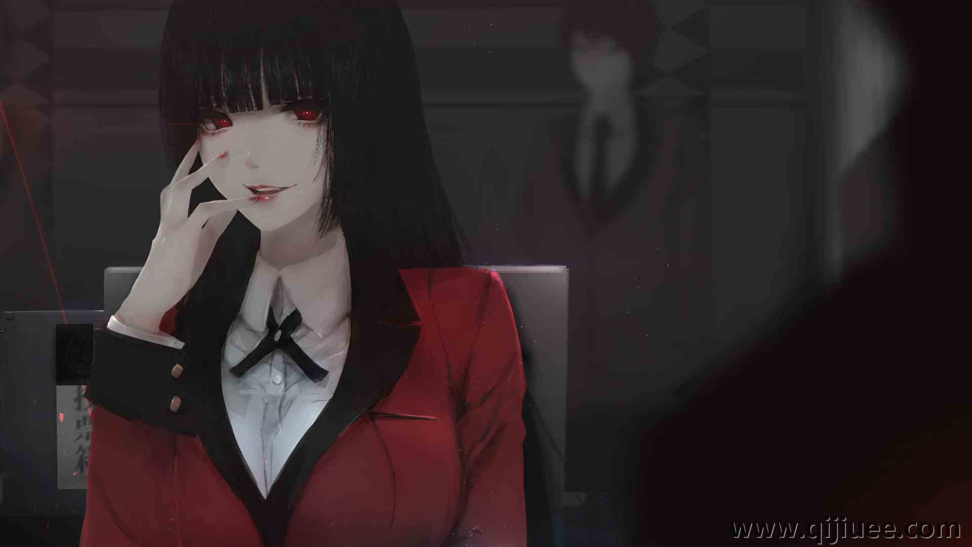 脸色苍白 红色的眼睛 动漫女孩 黑发 校服  电脑壁纸 4K壁纸4507 x 3227/0.64 MB-柒染云阁